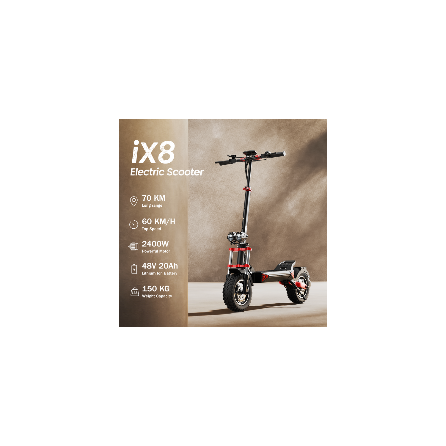 Trottinette électrique pliable ix8 d'iScooter - Noir