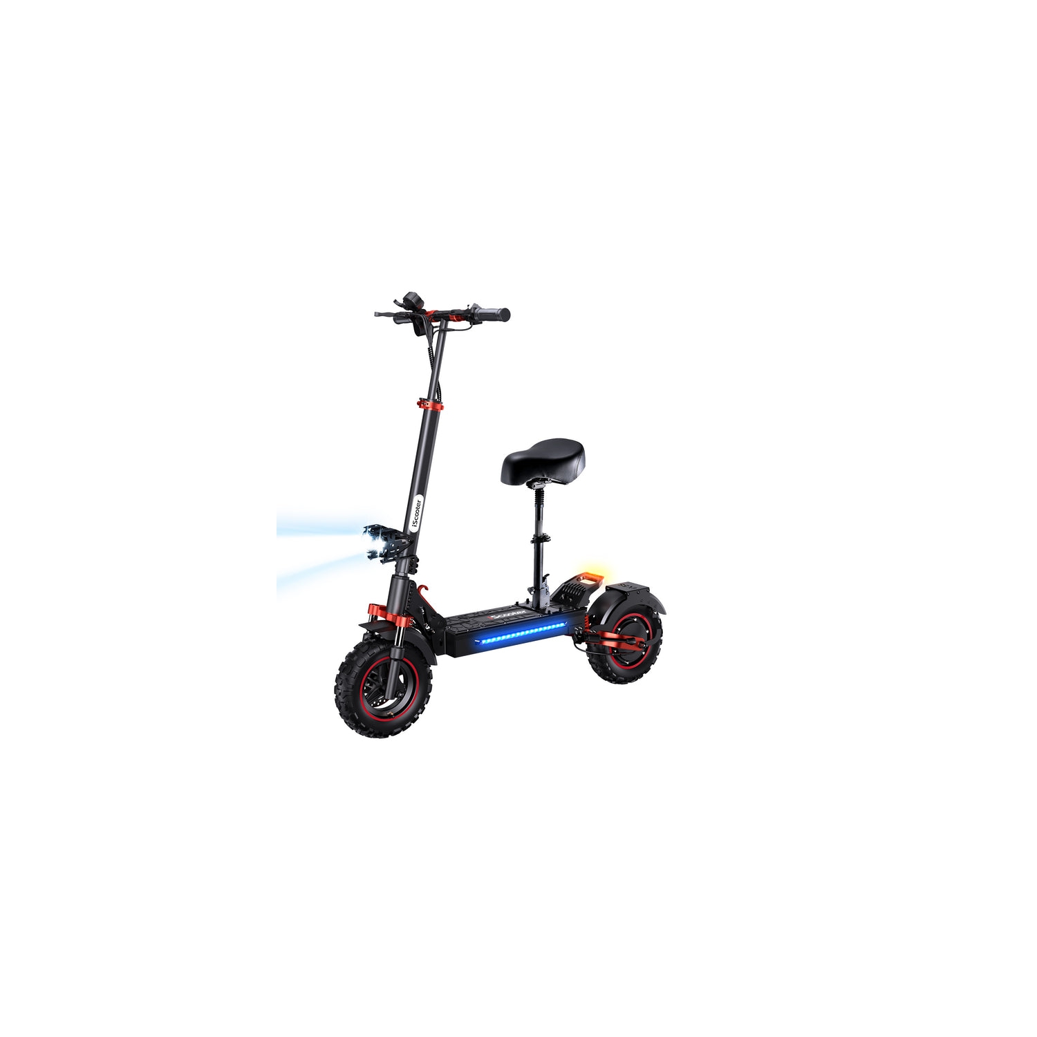 iScooter ix5s Folding Electric Scooter(1000W Motor/64KM Range/ 45KM/H Top Speed/11"Off - Road Solid Tires/Dual Suspension & Double Disc Brake/APP