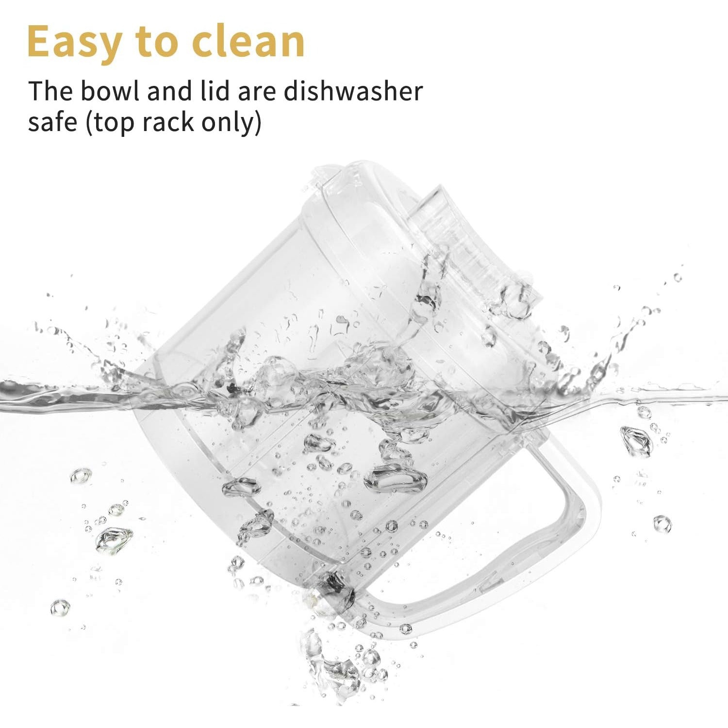 La Reveuse Mini Food Processor, 200W, 2-Cup Bowl for Chopping, Grinding & Pureeing, Metallic Grey