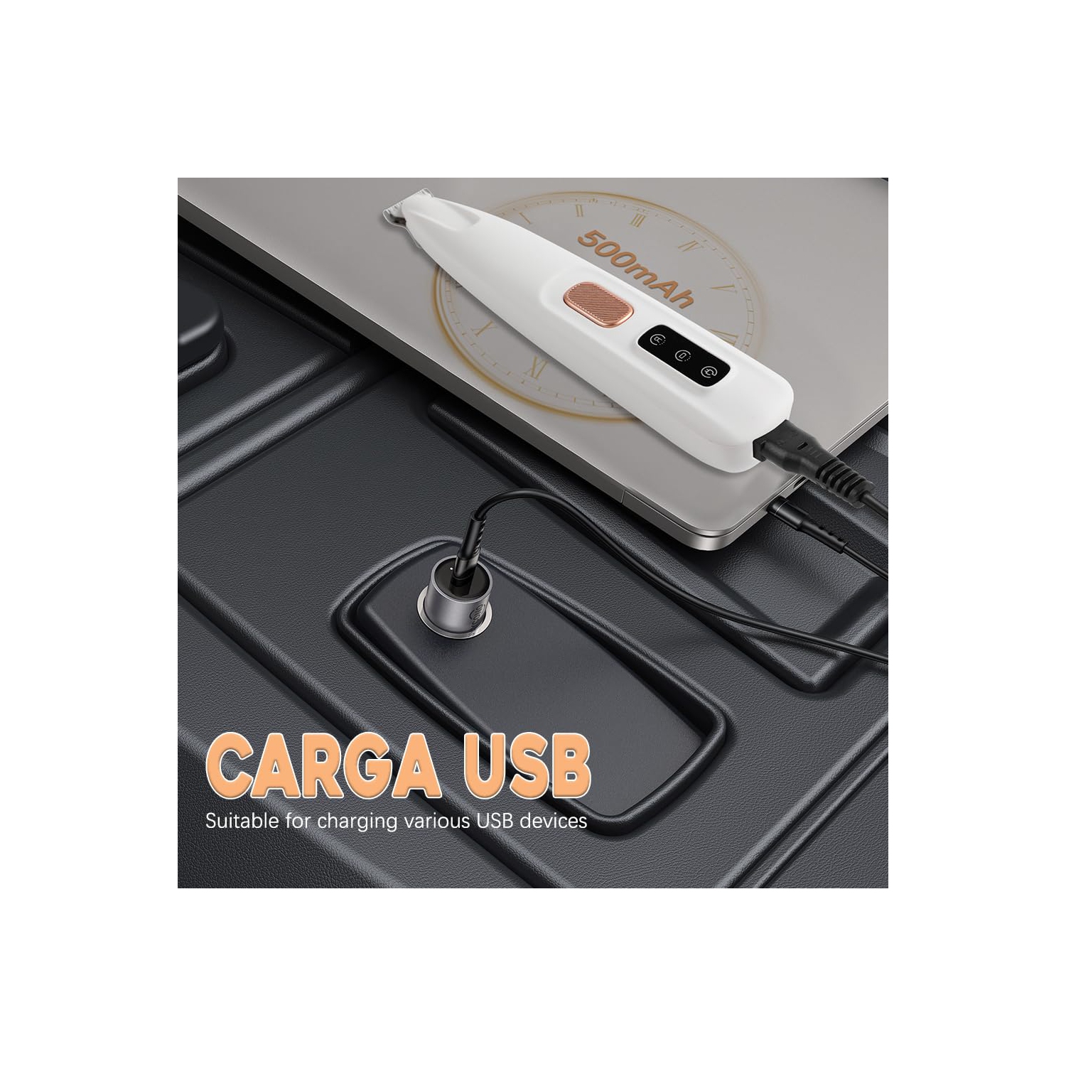 Electric Dog Paw Trimmer, Pet Paw Trimmer with LED Light, Rechargeable Low Noise Pet Hair Trimmer