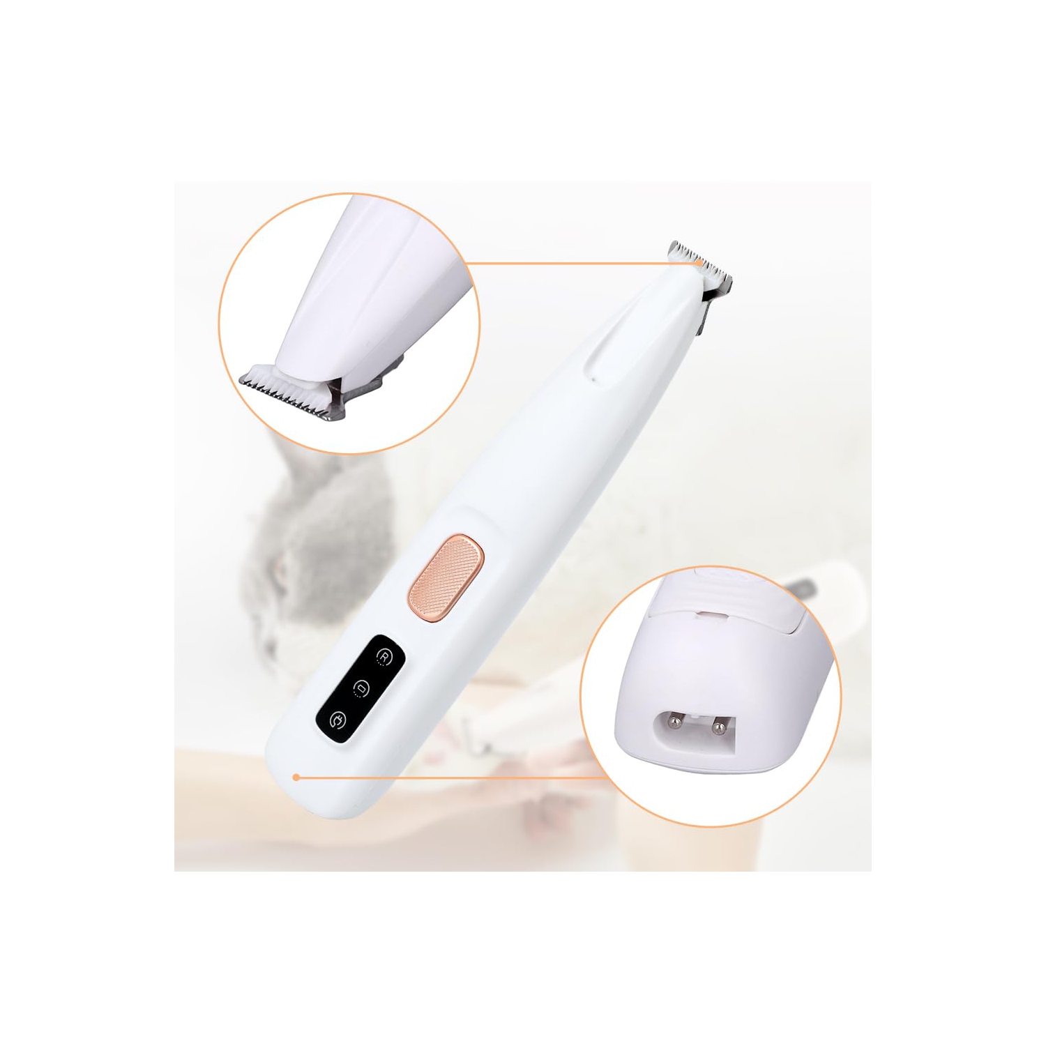 Electric Dog Paw Trimmer, Pet Paw Trimmer with LED Light, Rechargeable Low Noise Pet Hair Trimmer