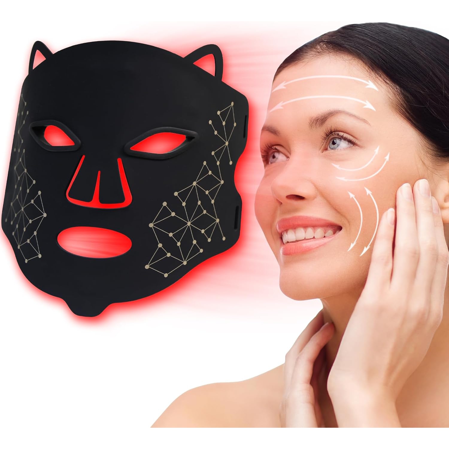 Red Light Therapy Mask for Face,Red Light Facial Skin Care Mask,LED Face Mask for Home Use,Skincare Beauty Mask,850nm Infrared Light Therapy Device