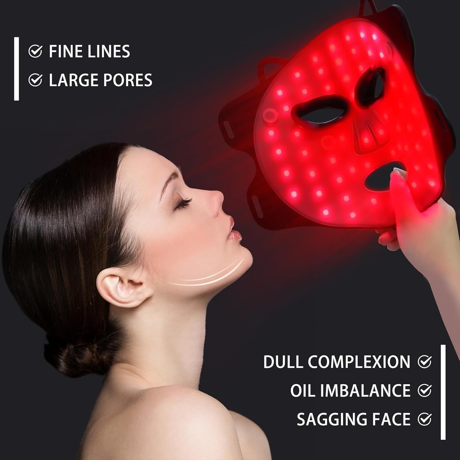 Red Light Therapy Mask for Face,Red Light Facial Skin Care Mask,LED Face Mask for Home Use,Skincare Beauty Mask,850nm Infrared Light Therapy Device