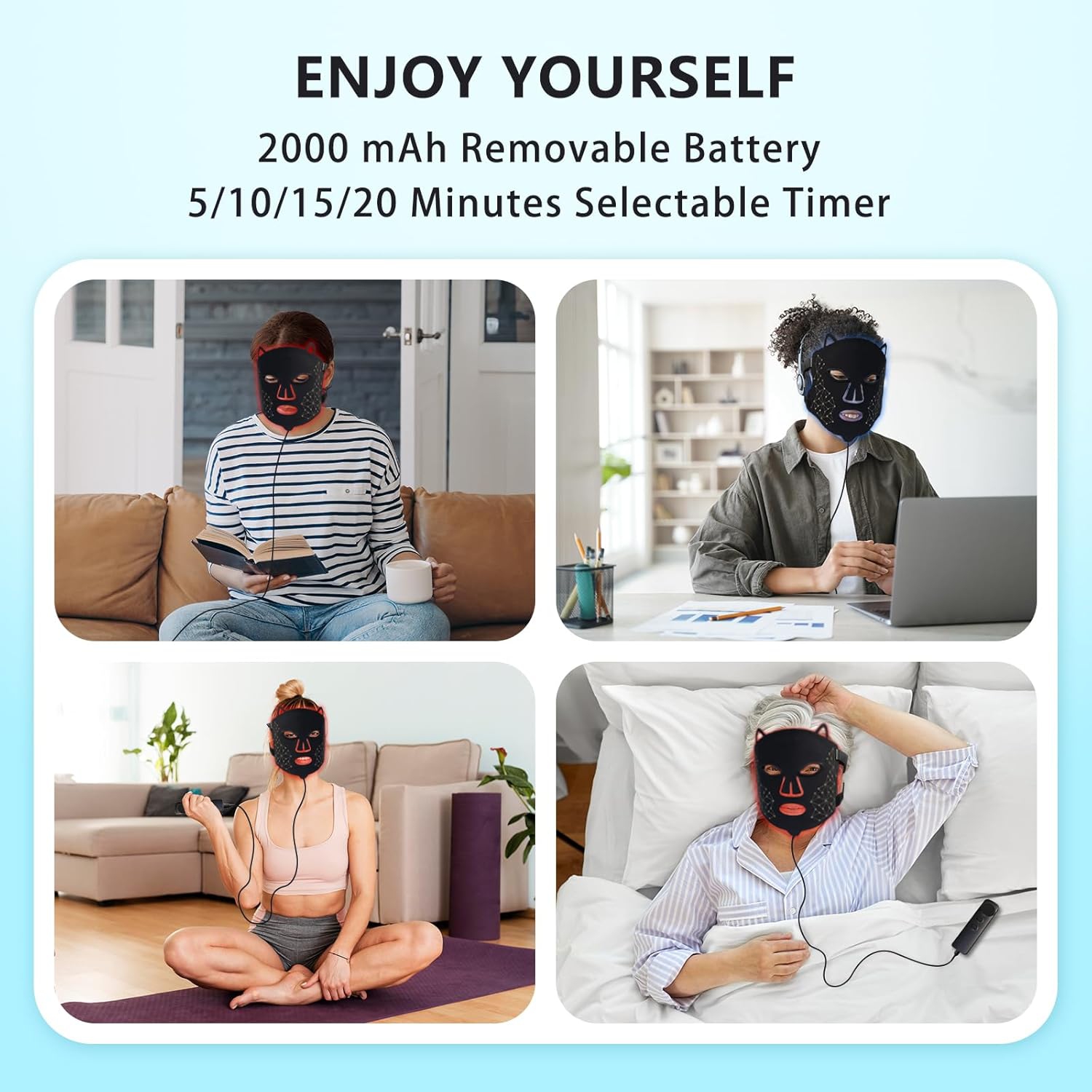 Red Light Therapy Mask for Face,Red Light Facial Skin Care Mask,LED Face Mask for Home Use,Skincare Beauty Mask,850nm Infrared Light Therapy Device