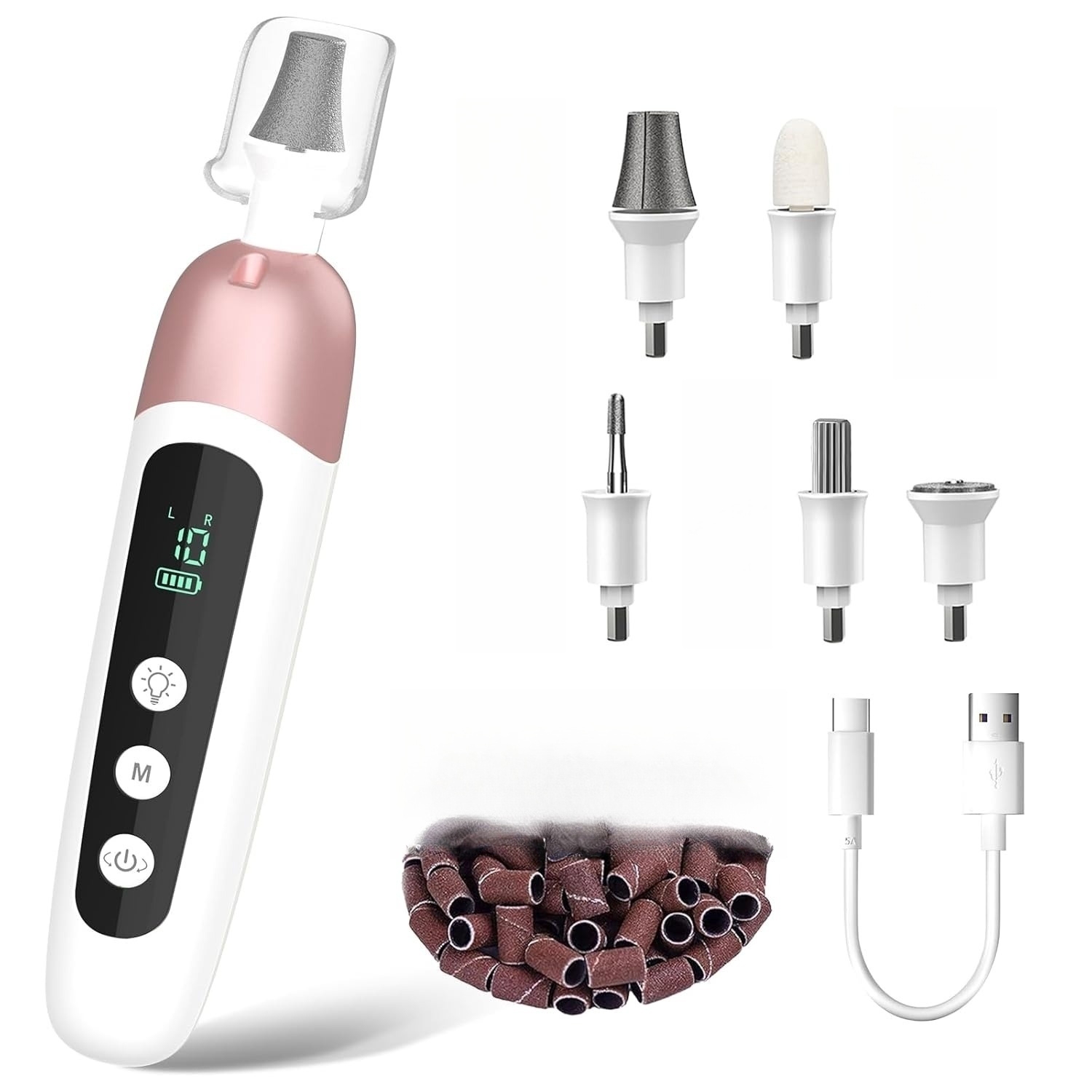 Cordless Electric Nail File Set,Home Use Manicure Pedicure Kit,Portable Nail Drill Machine,Pedicure Tools for feet,Hand Foot Care Tool for Thick Nail