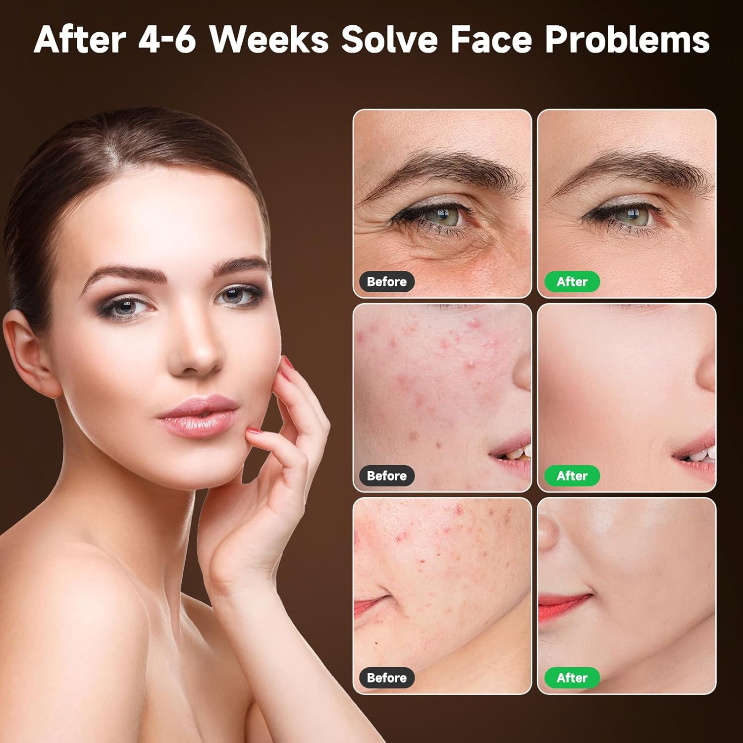 Red Light Therapy Mask for Face,4 Modes Led Face Mask Light Therapy with Timer Function,Portable Wireless Red Light Therapy Facial Mask for Home