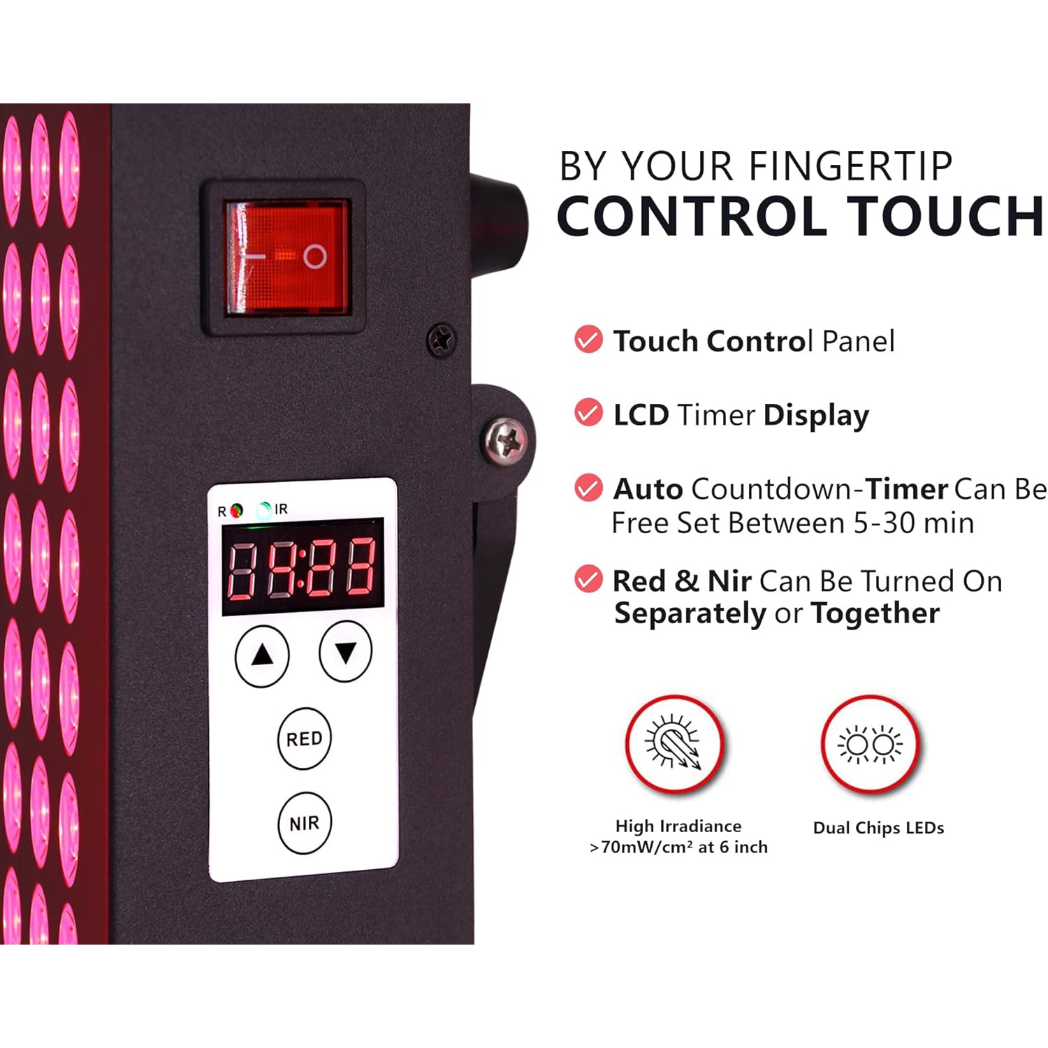 Red Light Therapy Panel,Home Use Infrared Red Light Therapy Lamp for Body with Stand,660nm & 850nm Near Infrared Led Red Light Therapy Beauty Lamp