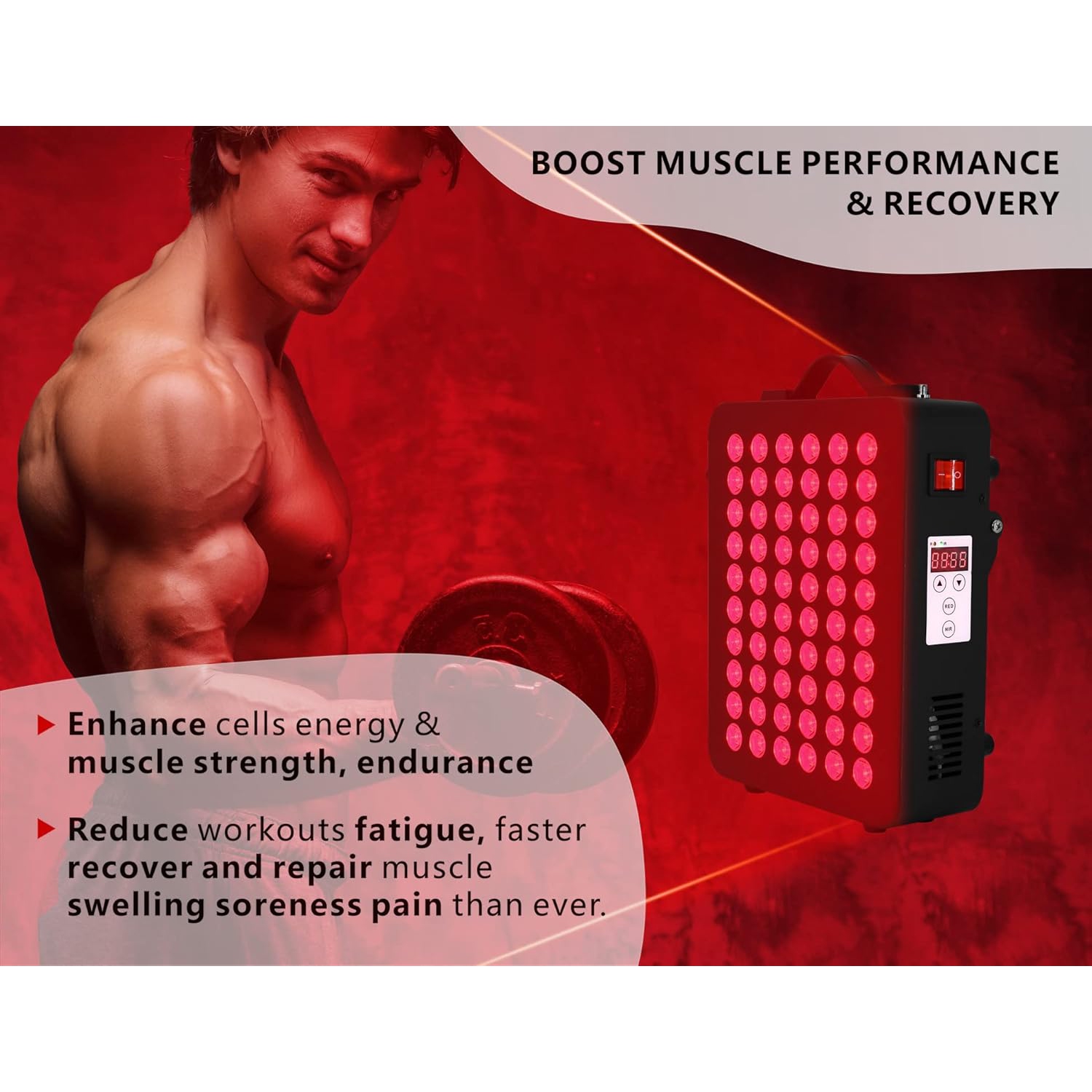 Red Light Therapy Panel,Home Use Infrared Red Light Therapy Lamp for Body with Stand,660nm & 850nm Near Infrared Led Red Light Therapy Beauty Lamp