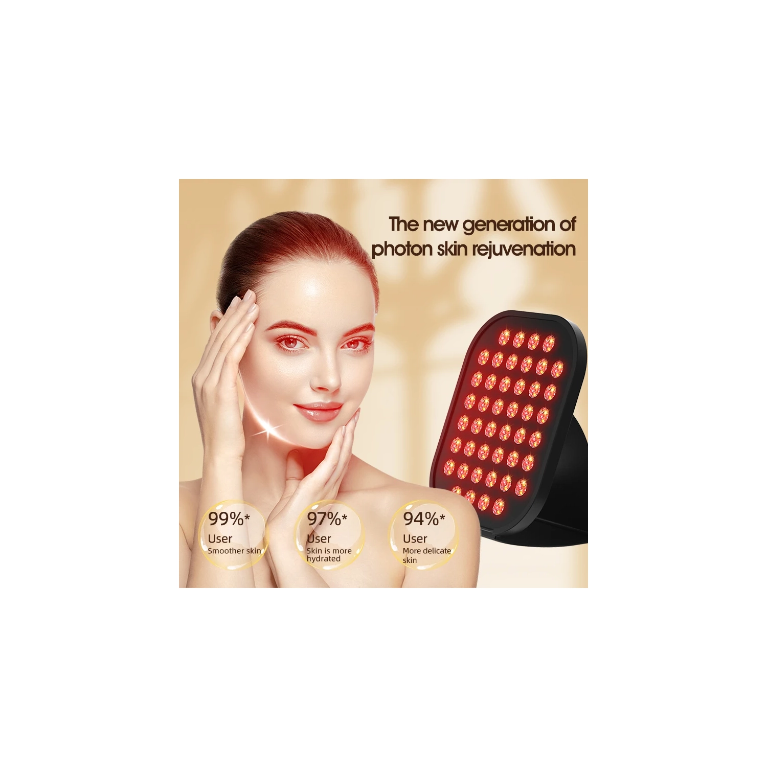 Lampe de beauté pour le visage et le corps, Lampe de panneau de thérapie à lumière bleue infrarouge portative pour un usage complet, Lampe de