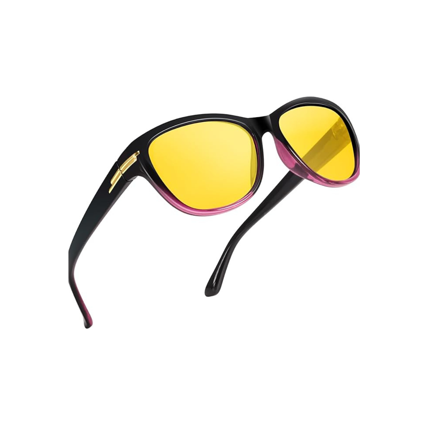 Women’s Night Vision Driving Glasses, Polarized Yellow Tint Anti Glare & Enhanced Vision Eyewear for Nighttime Driving
