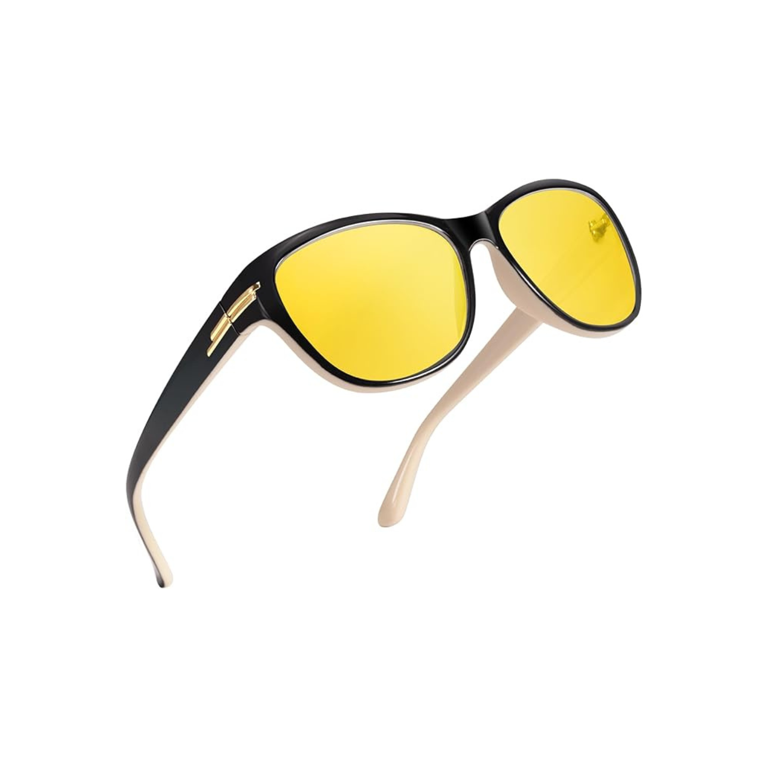 Women’s Night Vision Driving Glasses, Polarized Yellow Tint Anti Glare & Enhanced Vision Eyewear for Nighttime Driving