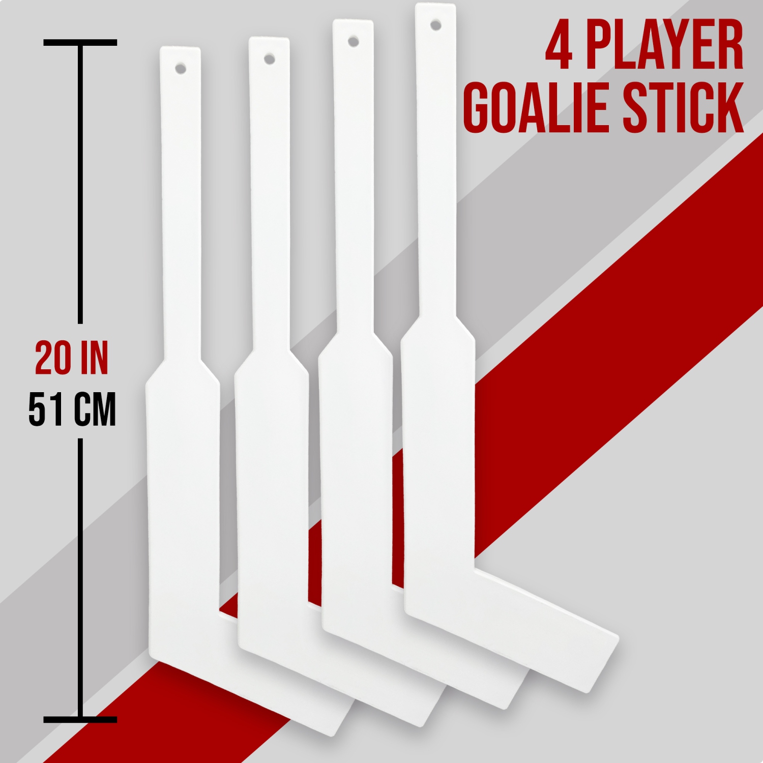 PRISP Mini Hockey Goalie Stick - 20 Inch Plastic Knee Hockey Stick for Goaltender; Sports Gift for Indoors, Basement, Garage