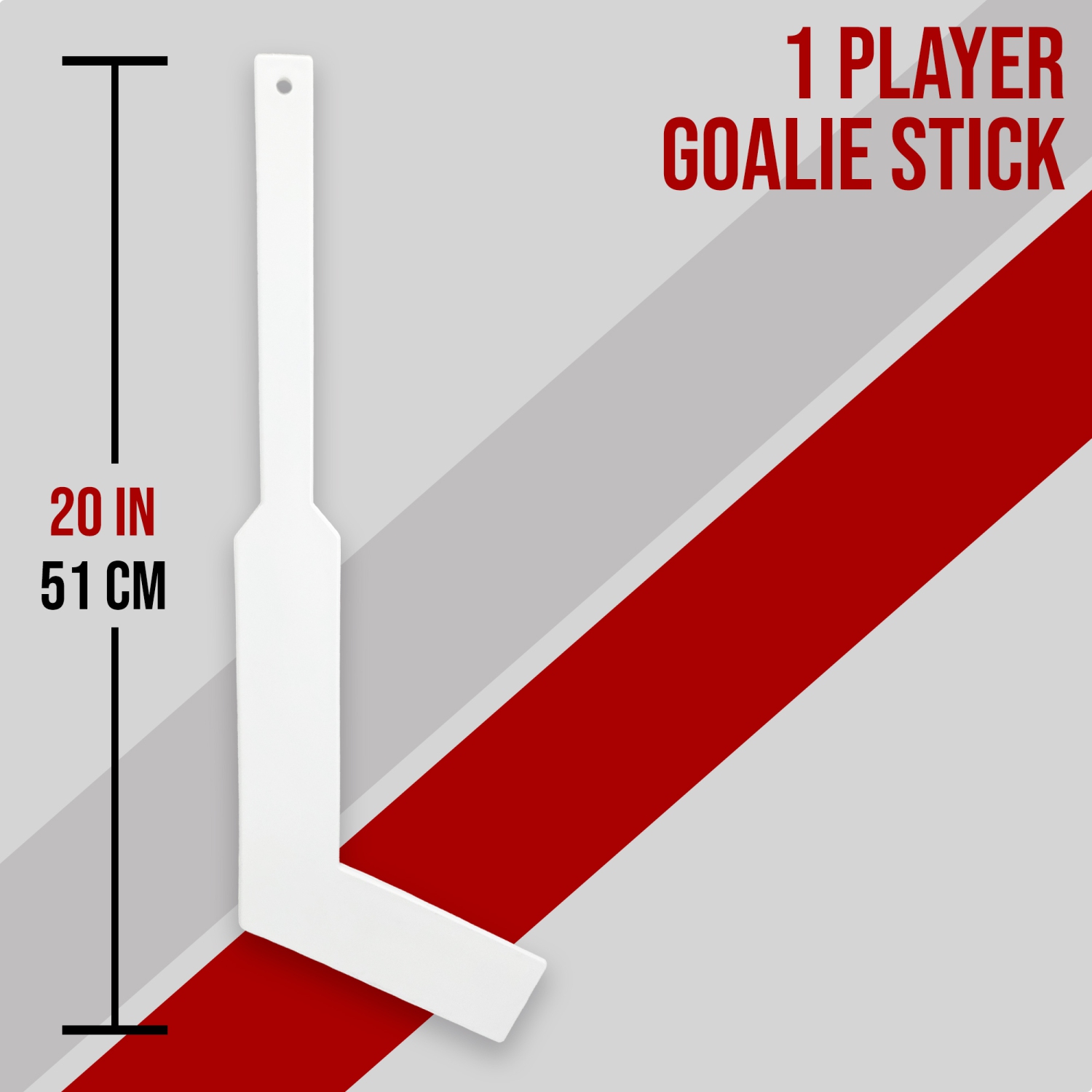 PRISP Mini Hockey Goalie Stick - 20 Inch Plastic Knee Hockey Stick for Goaltender; Sports Gift for Indoors, Basement, Garage