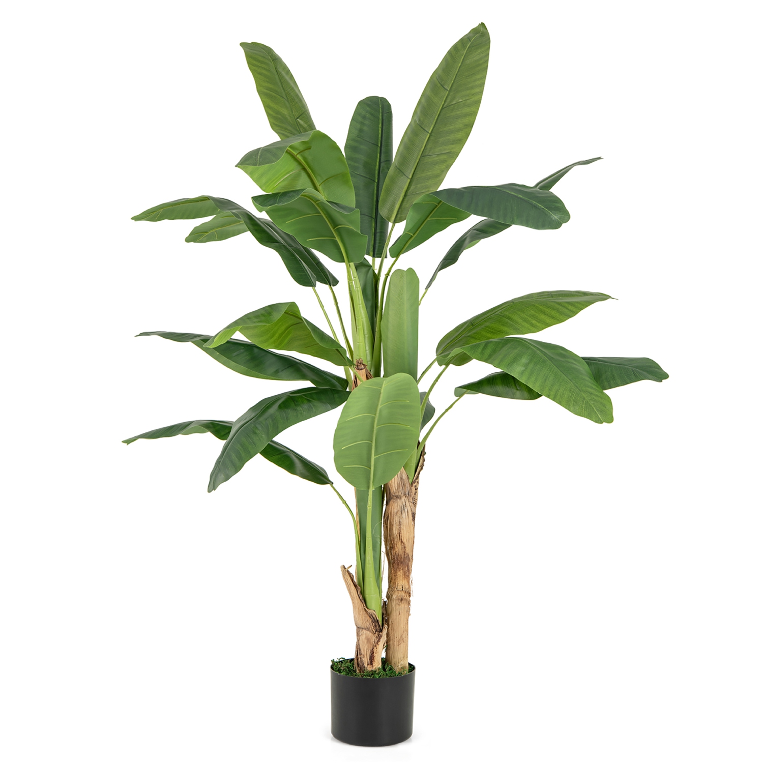 Gymax 5.3 FT Tall Bird of Paradise Artificial Plant Large Fake Tropical Palm Tree