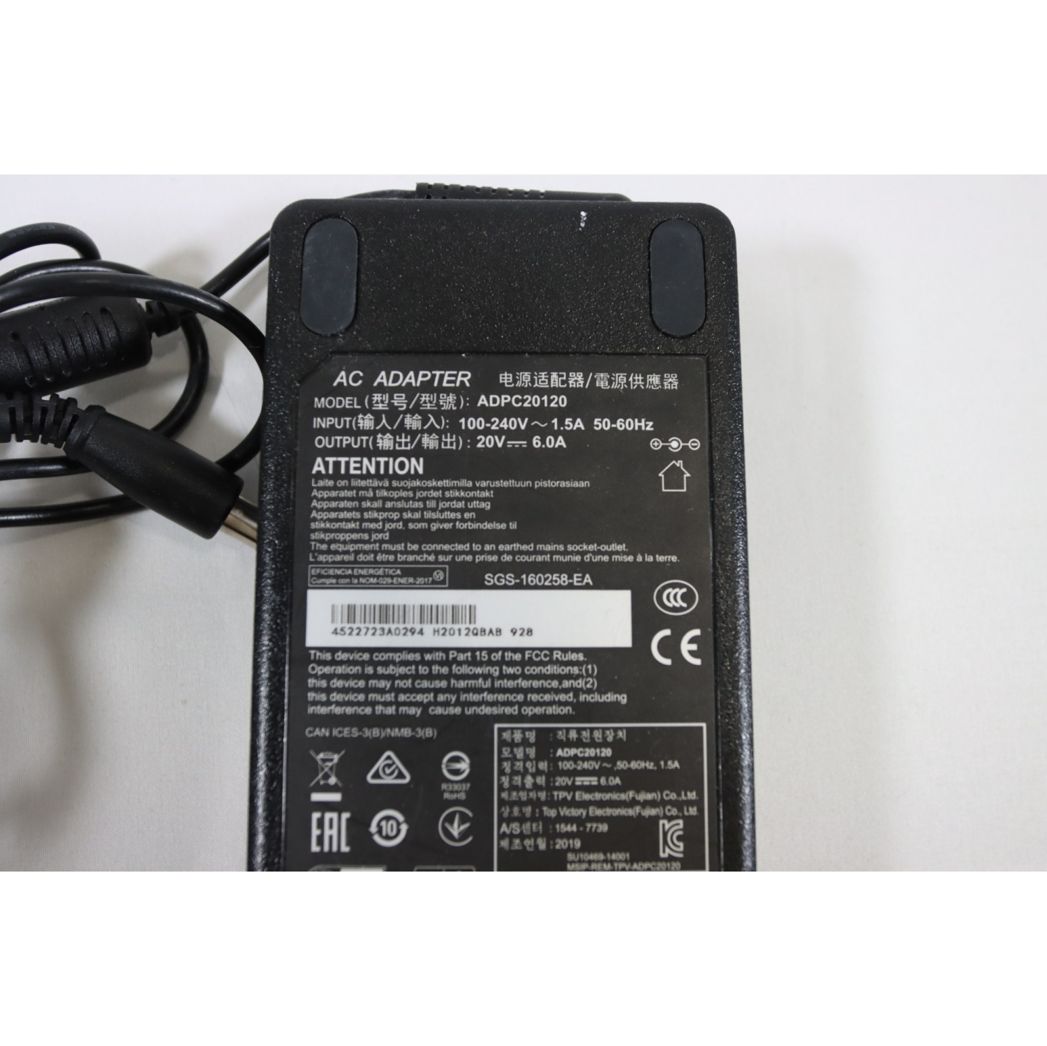 Remis à neuf - Adaptateur d'alimentation pour moniteur de BenQ - Chargeur 120 W de ADPC20120