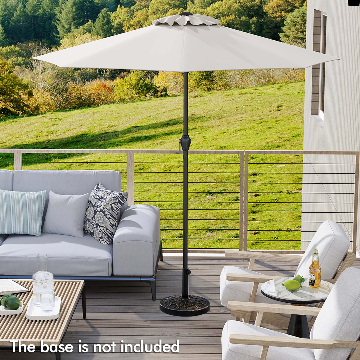 Gymax Outdoor Patio Umbrella Modern Table Umbrella w/8 Heavy Duty Ribs Sun-proof