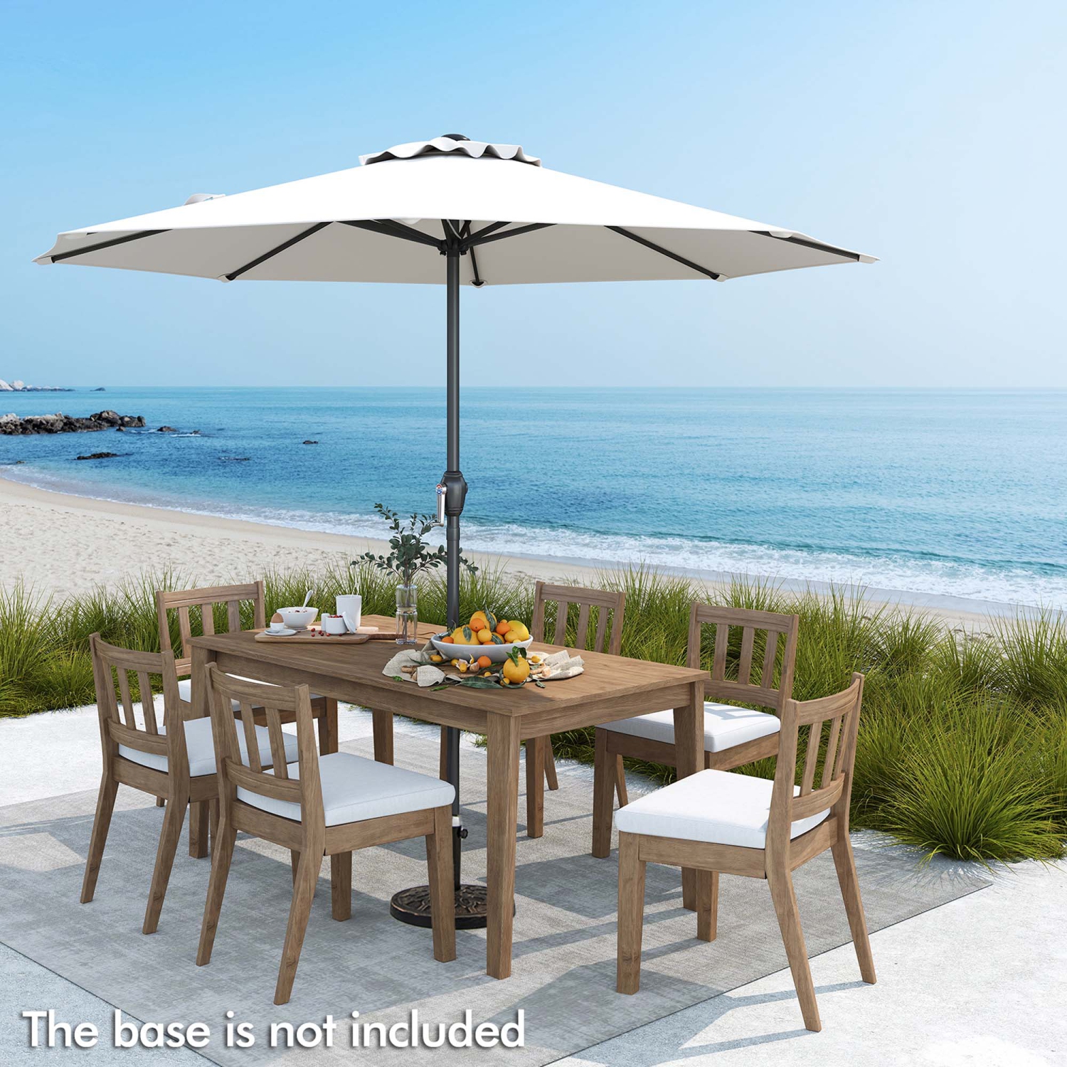 Gymax Outdoor Patio Umbrella Modern Table Umbrella w/8 Heavy Duty Ribs Sun-proof