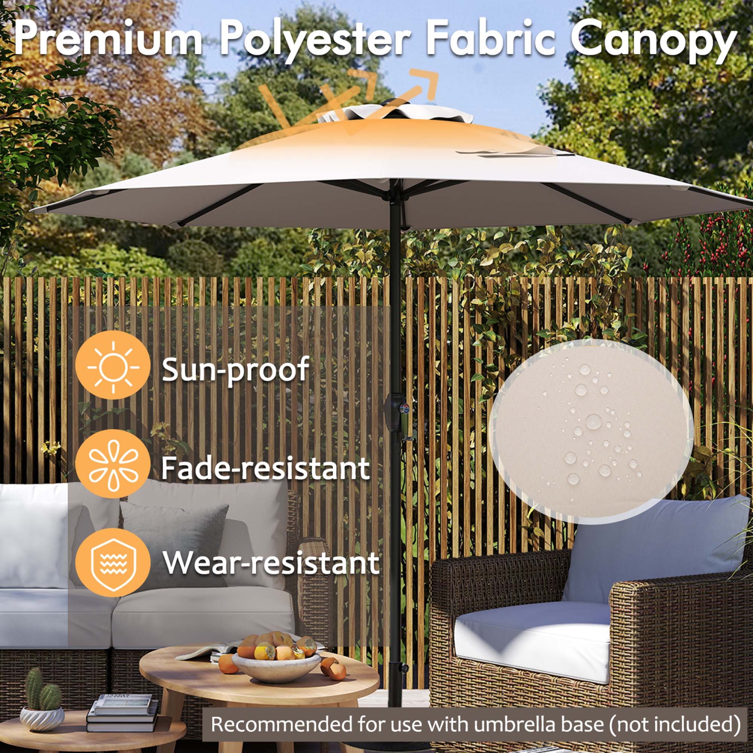 Gymax Outdoor Patio Umbrella Modern Table Umbrella w/8 Heavy Duty Ribs Sun-proof