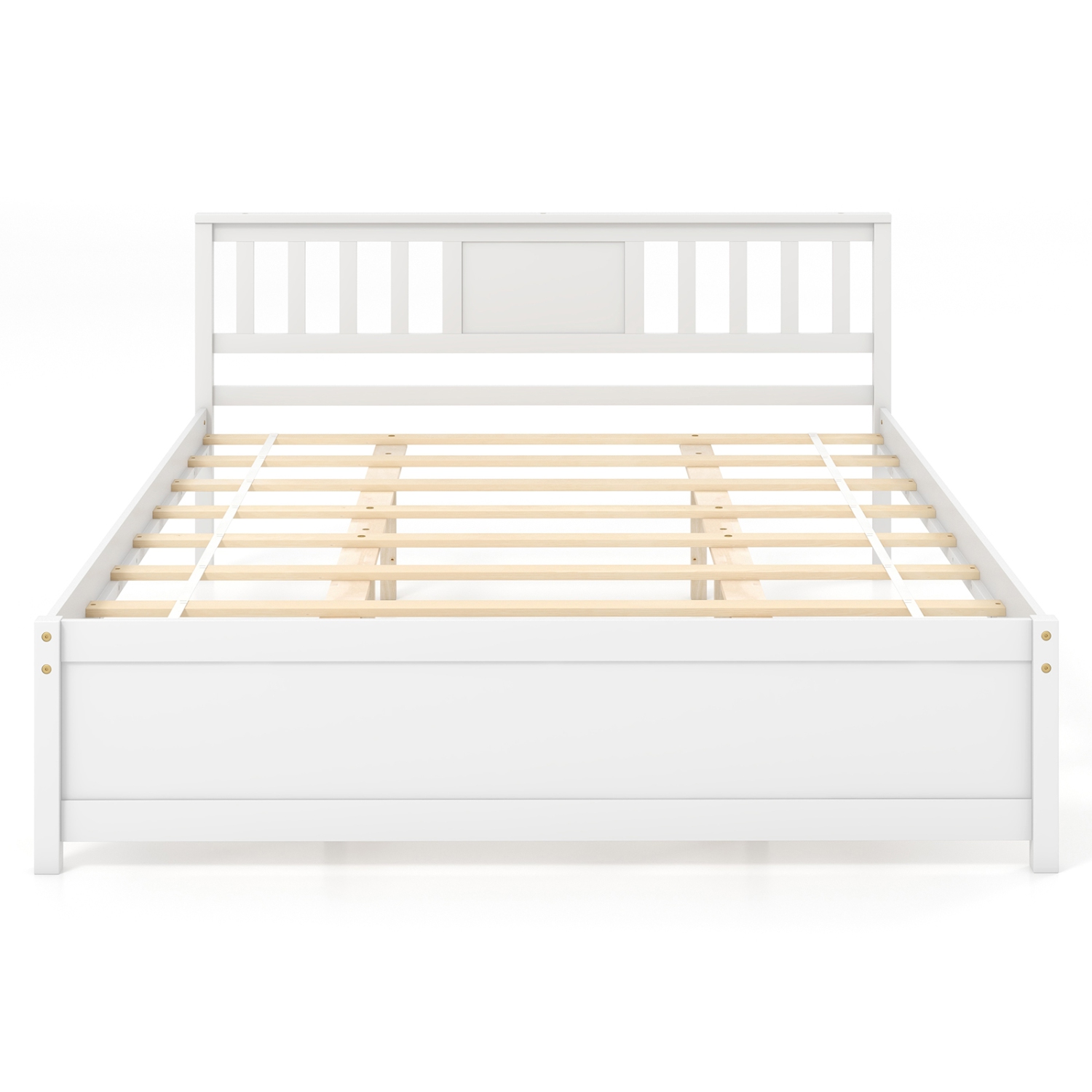 Gymax Twin / Queen / Full Size Bed Frame w/ Headboard Wood Slat Support No Box Spring Needed