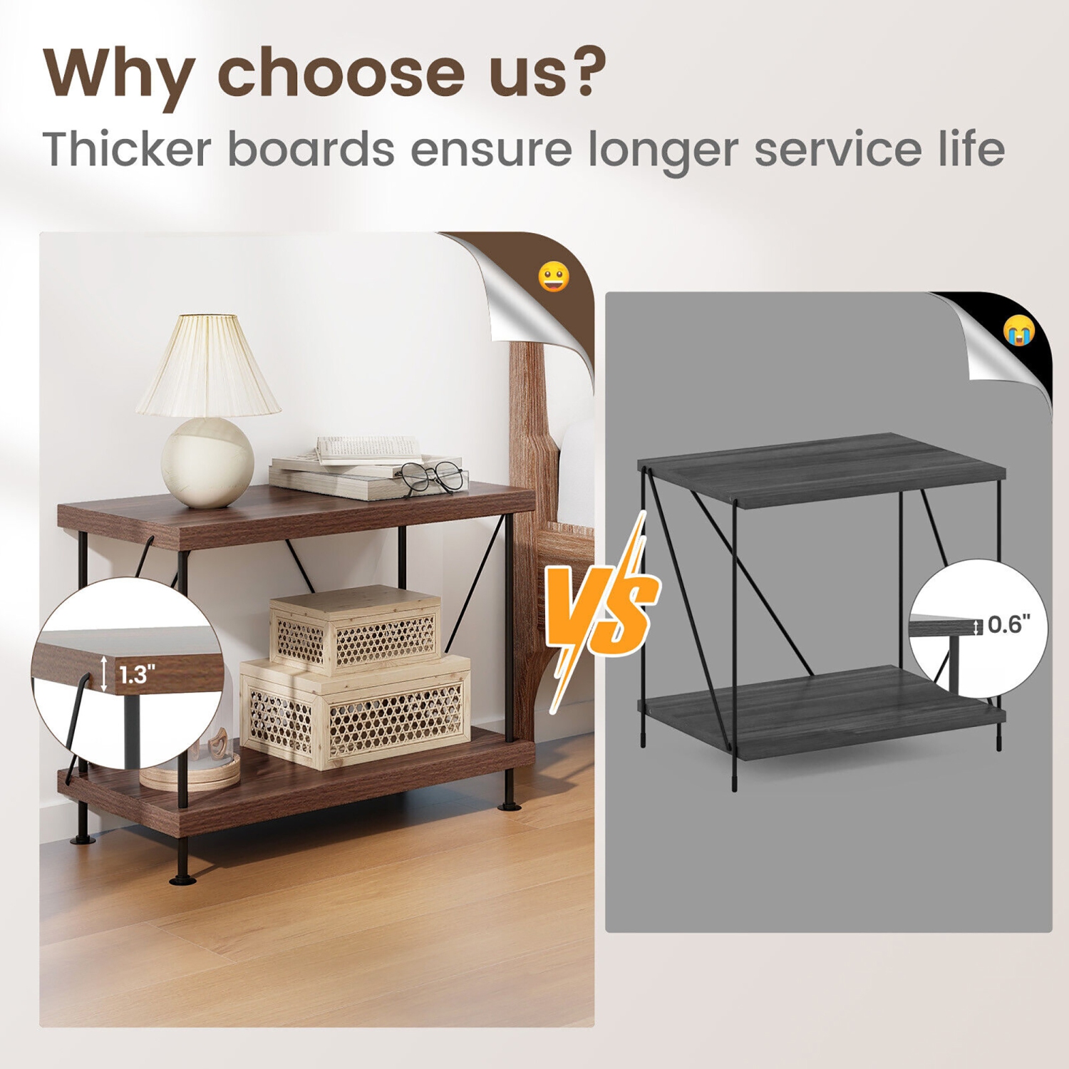 Gymax 2-Tier Multipurpose Display Rack Freestanding Bookshelf w/ Metal Frame Walnut