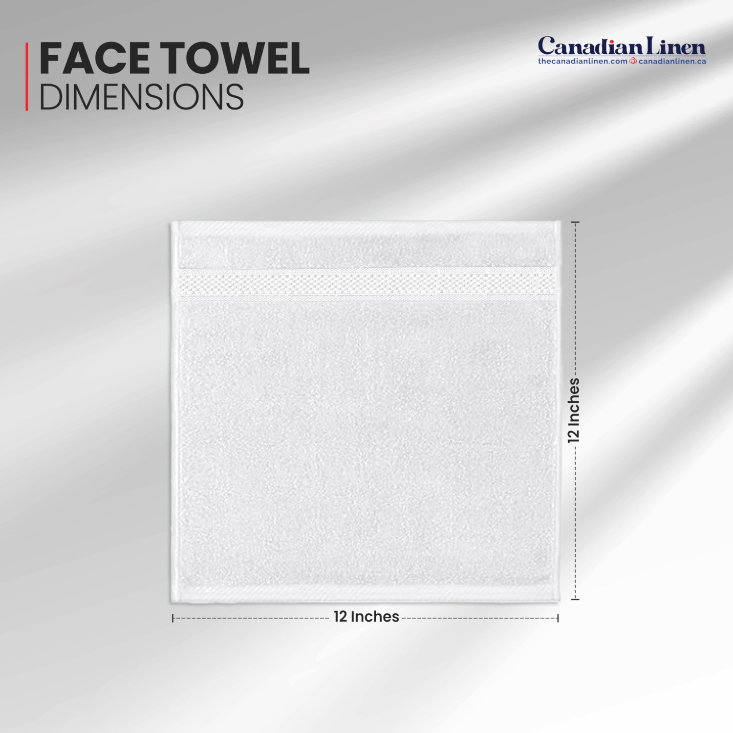 Débarbouillettes Canadian Linen Imperial, 12 x 12&nbsp;po, paquet de 12, chiffons de nettoyage en coton doux et absorbants, séchage rapide pour la