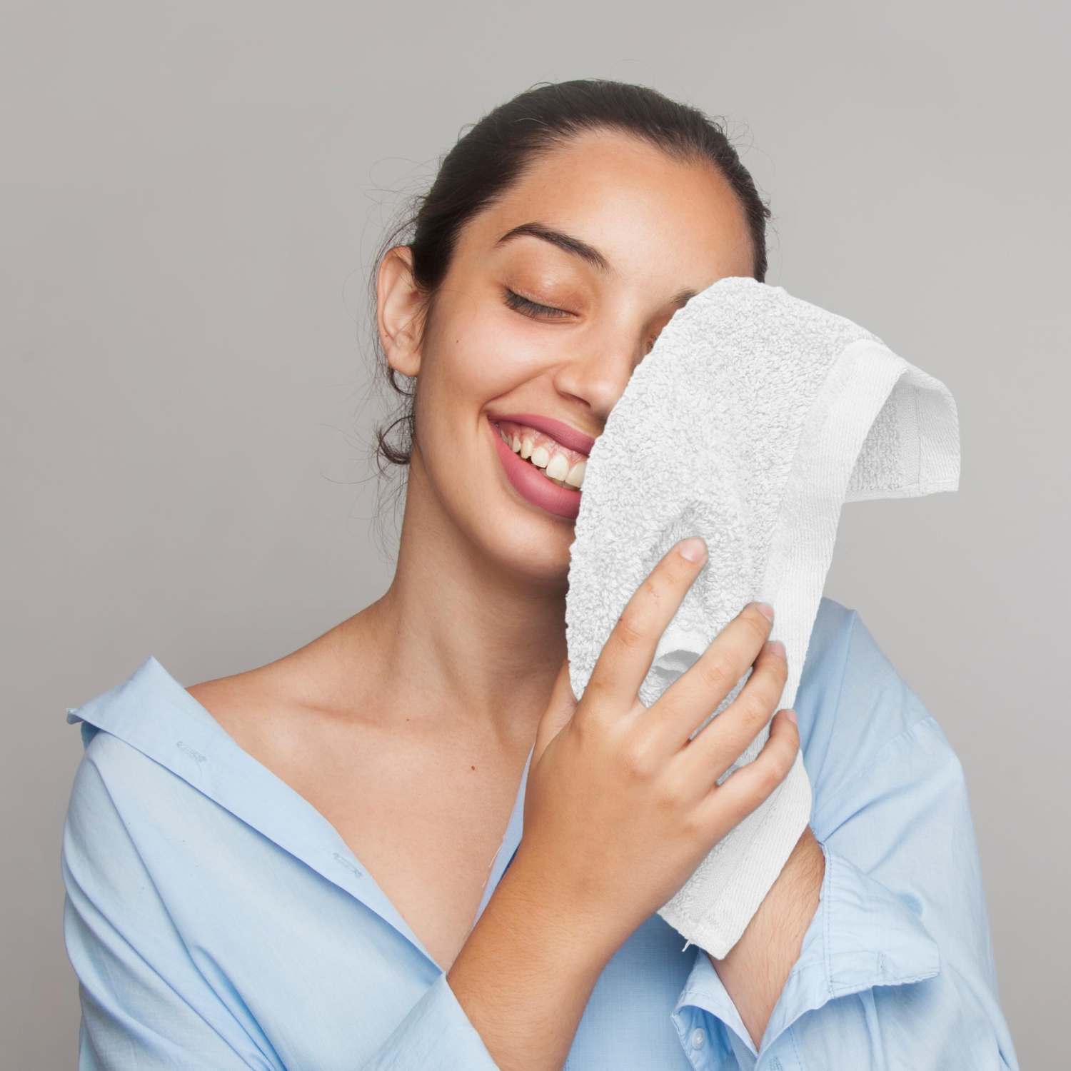 Débarbouillettes Canadian Linen Imperial, 12 x 12&nbsp;po, paquet de 12, chiffons de nettoyage en coton doux et absorbants, séchage rapide pour la