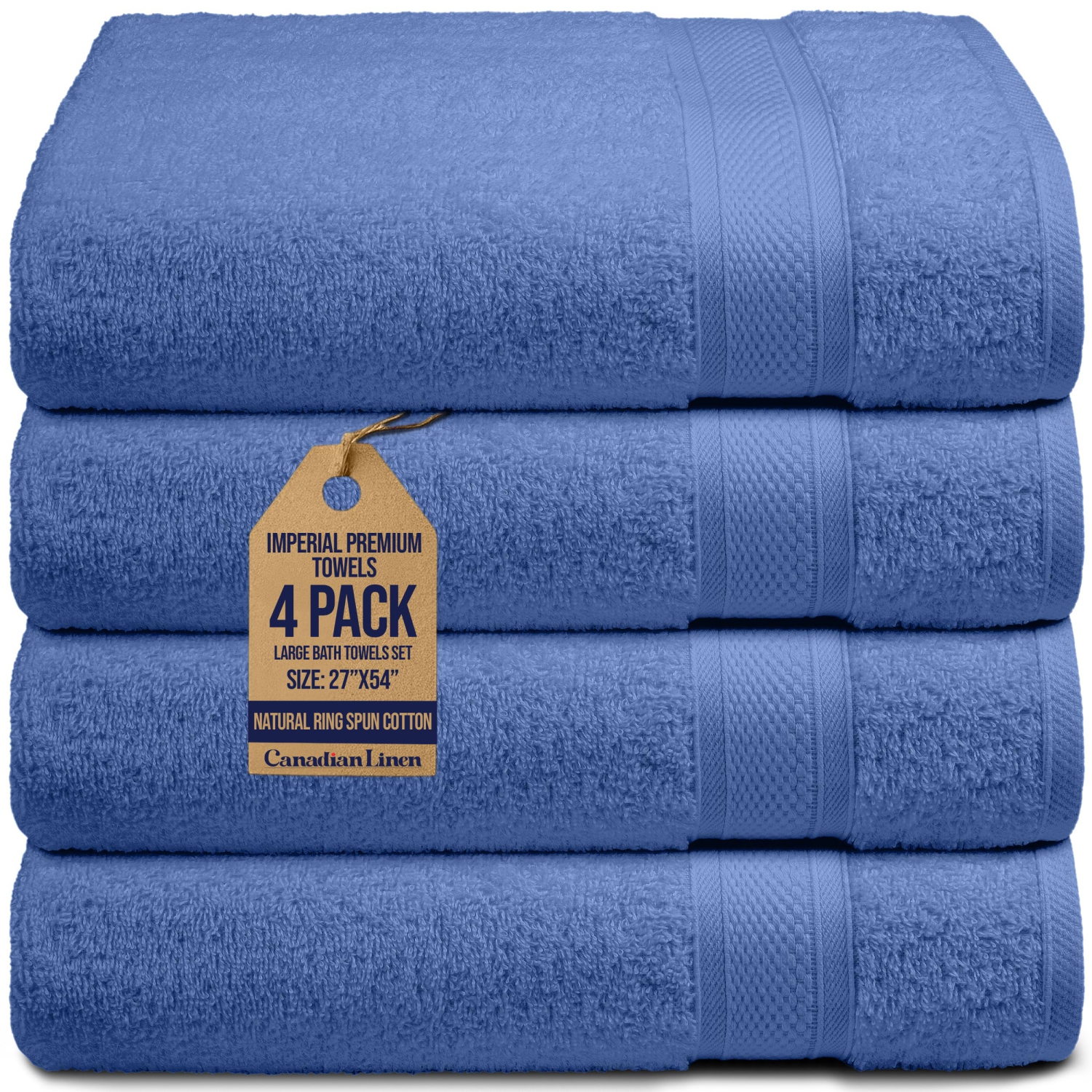 Ensemble de grandes serviettes de bain Canadian Linen Imperial Premium, 27�x 54� , paq. 4, très douce serviette en coton très absorbante, légère,