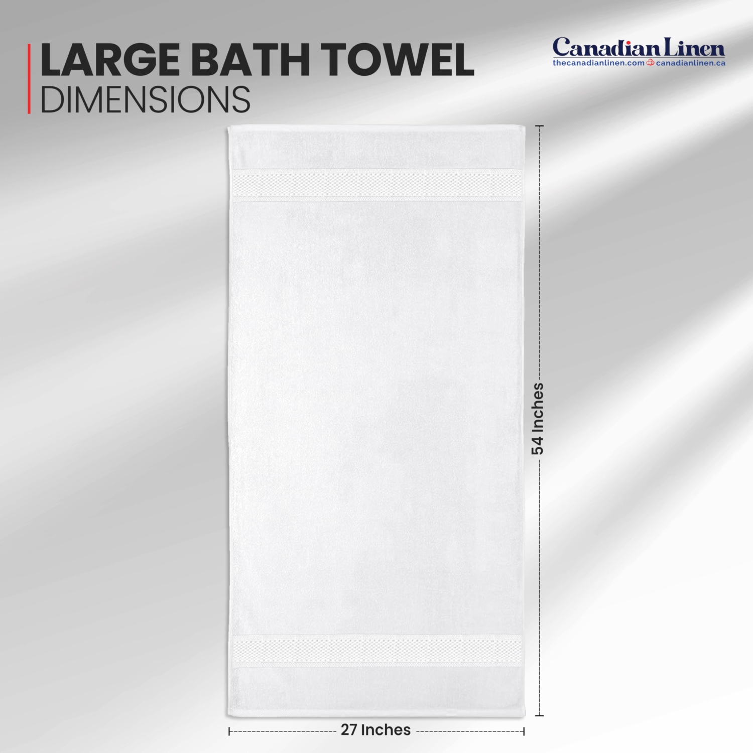 Canadian Linen Imperial Large Bath Towels Set, 27”x54”, 4 Pack, Lightweight Quick Dry Soft Absorbent Cotton Wrap Towel for Home, Hotels, Salons, White