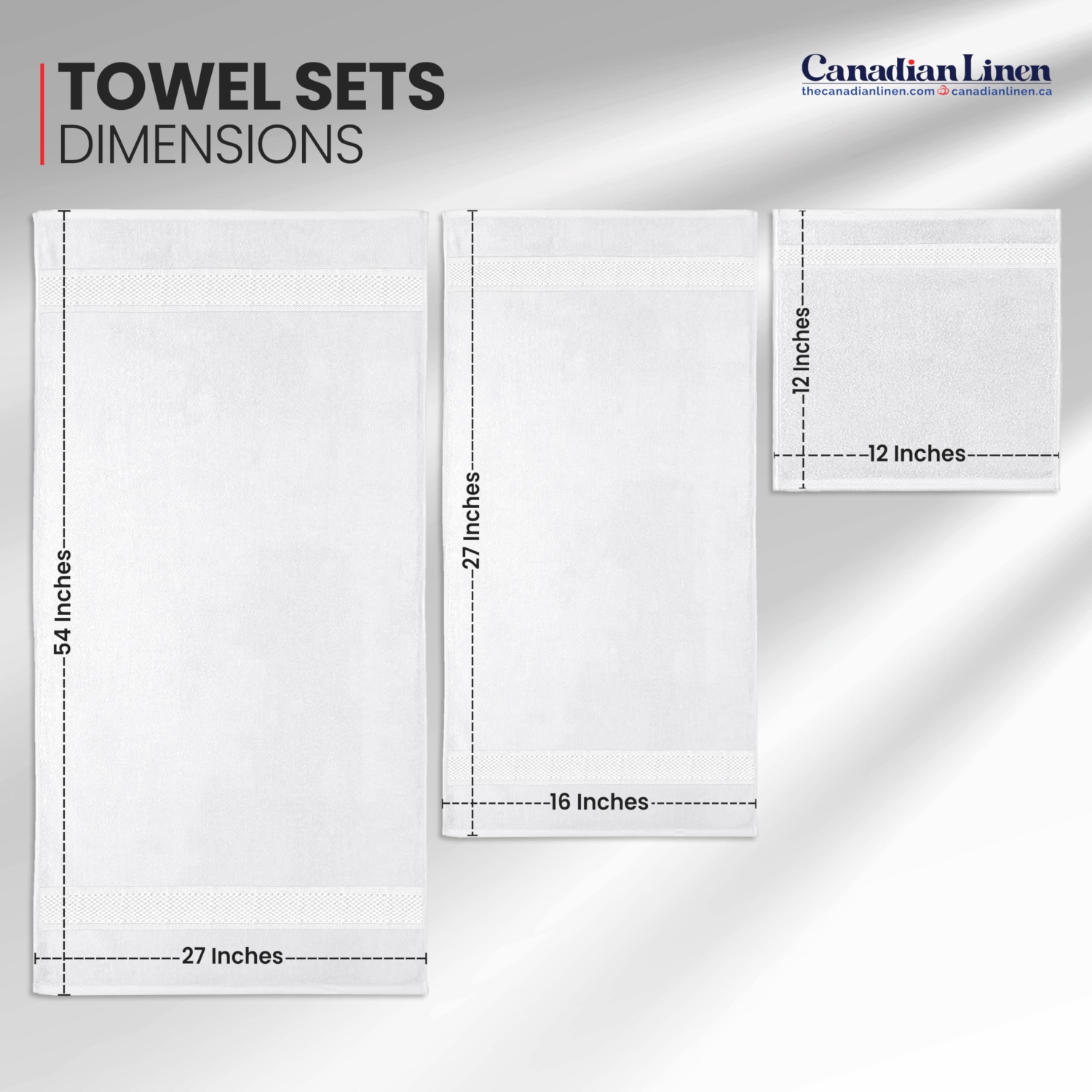 Canadian Linen Imperial Towels, Pack of 6 Lightweight Quick Dry Soft Absorbent Cotton Towel for Hotel Salon Motel, White