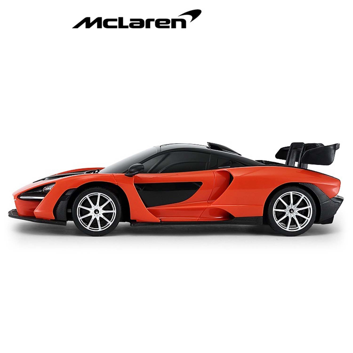 Voiture téléguidée à échelle 1:18 de Rastar - McLaren Senna Orange, voiture jouet téléguidée, collection de voitures pour enfants et adultes