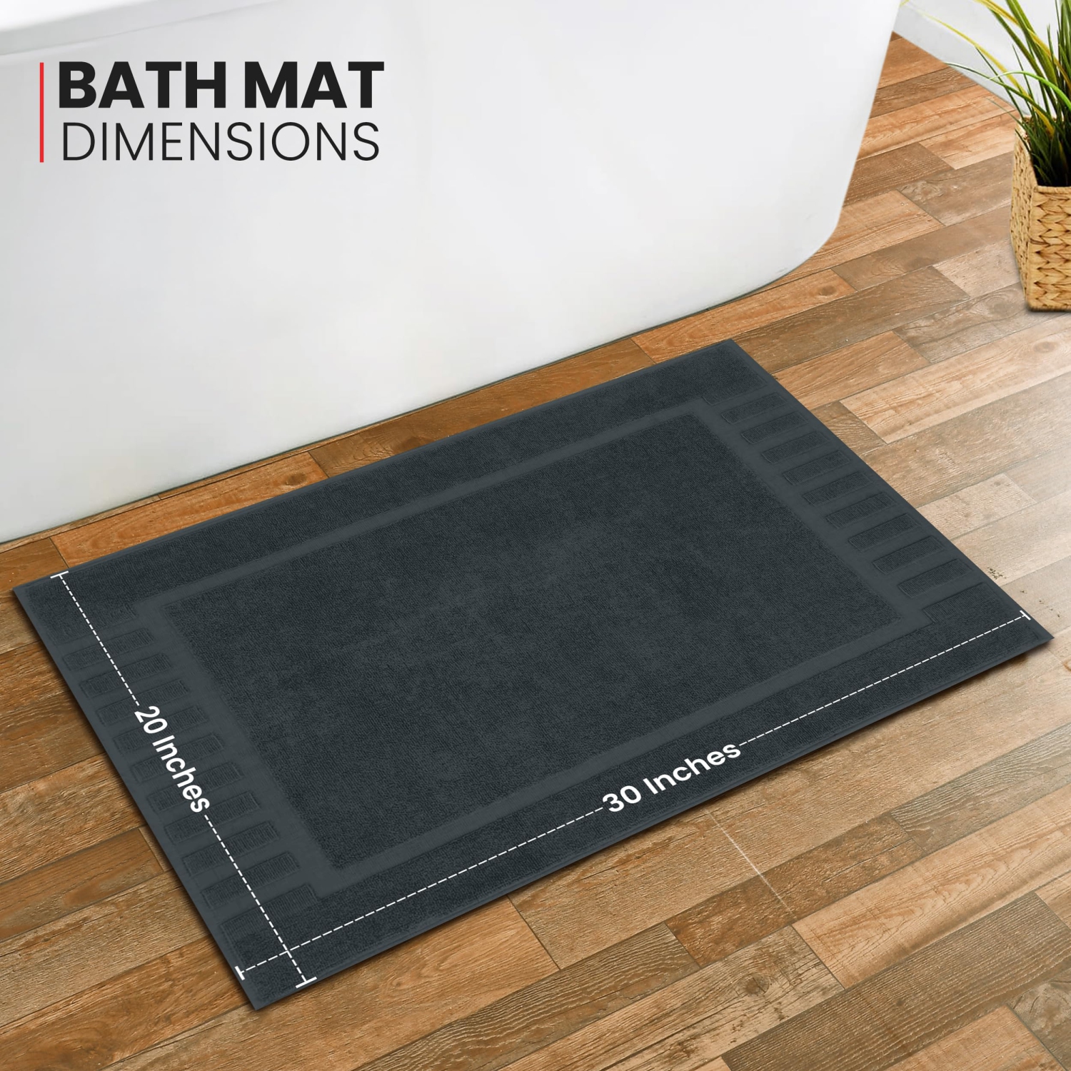 Tapis de bain Canadian Linen Imperial, paq. 2, 20 x 30 po, coton doux absorbant, séchage rapide, légers, lavables avec motifs de touches de