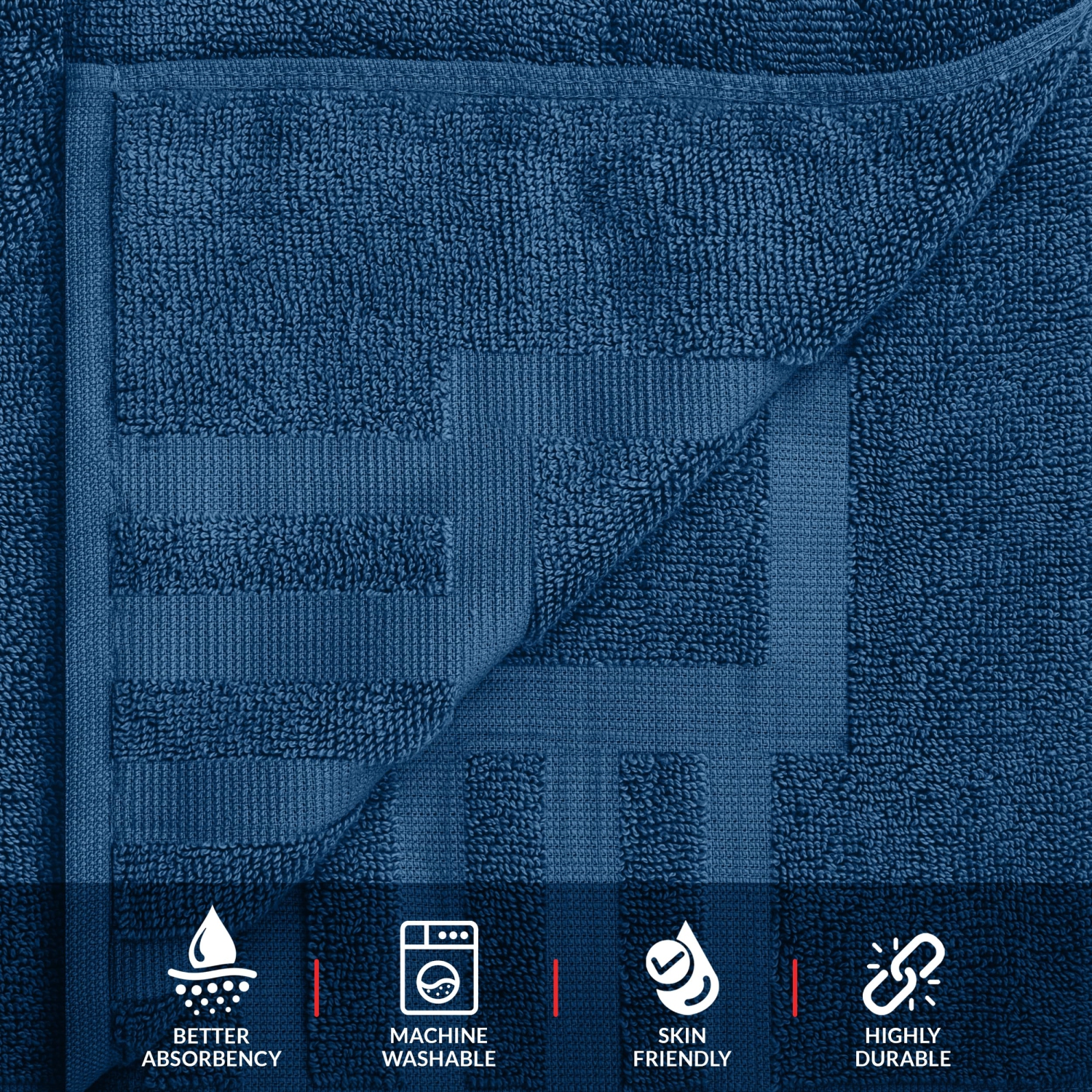 Tapis de bain Canadian Linen Imperial, paq. 2, 20 x 30 po, coton doux absorbant, léger, séchage rapide, lavable à motif de touches de piano,