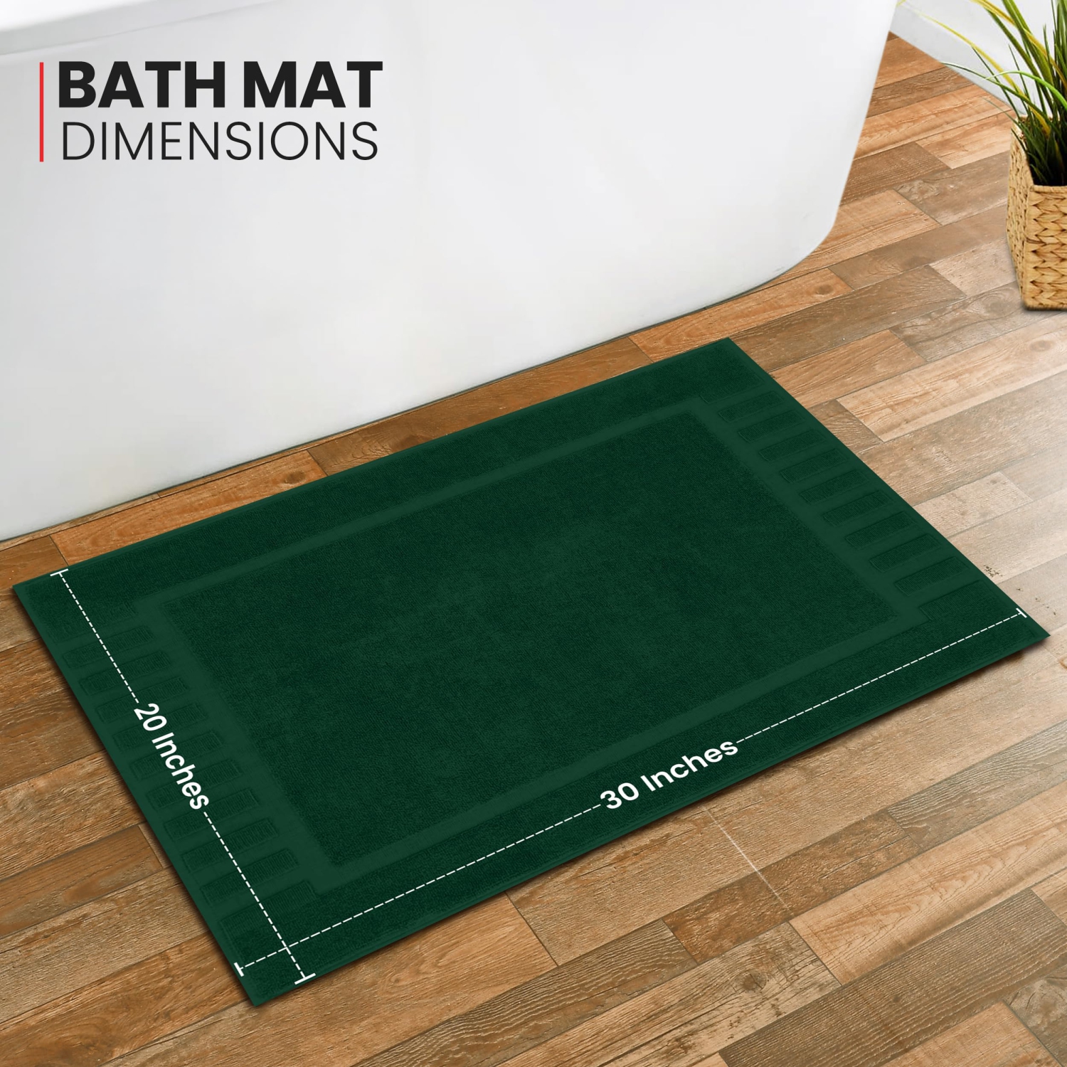 Tapis de bain Canadian Linen Imperial, paq. 2, 20 x 30&nbsp;po, coton doux absorbant, léger, séchage rapide, avec motifs de touches de piano, vert