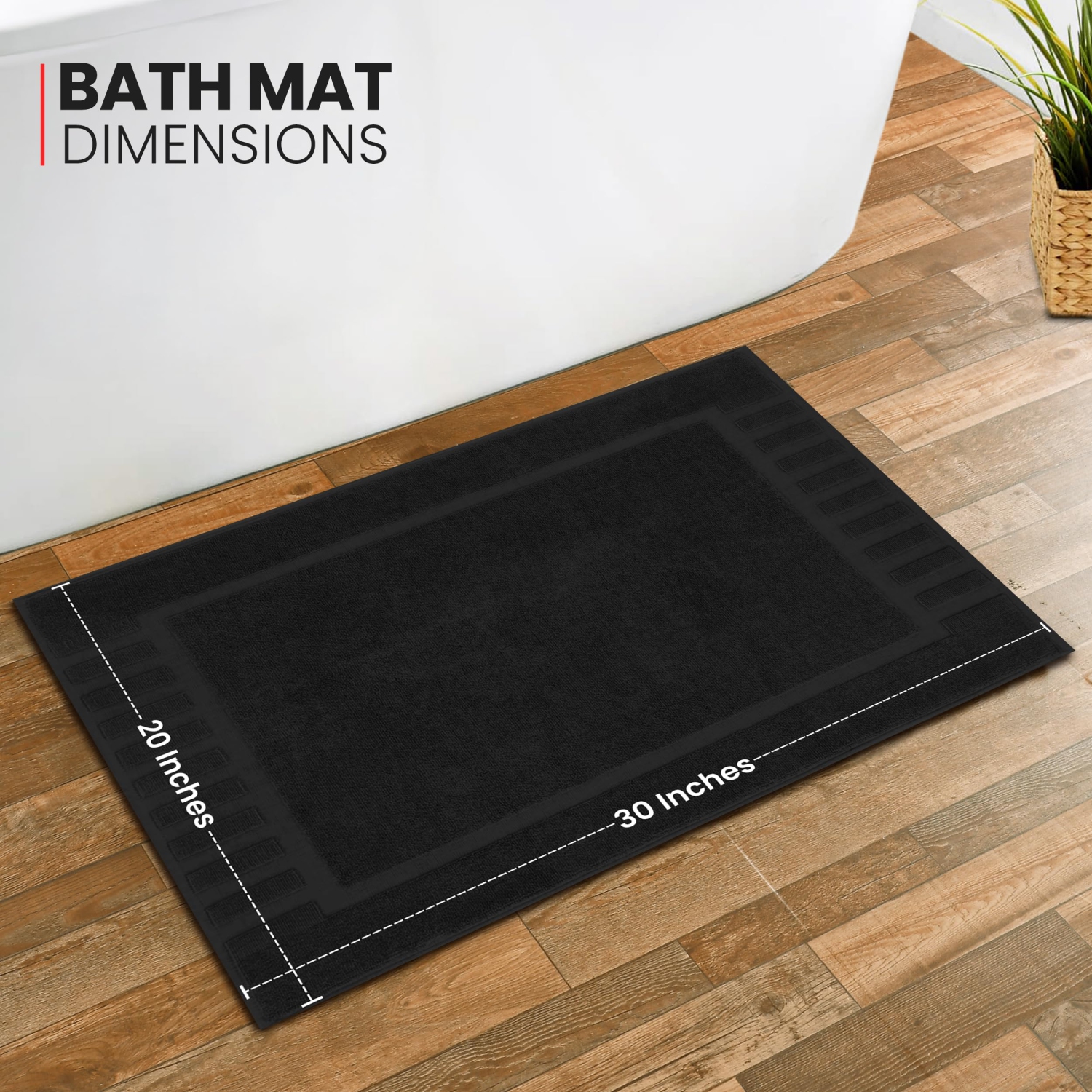 Tapis de bain Canadian Linen Imperial, paq. 2, 20 x 30&nbsp;po, léger, lavable à séchage rapide, doux et absorbant, en coton avec touches de piano,