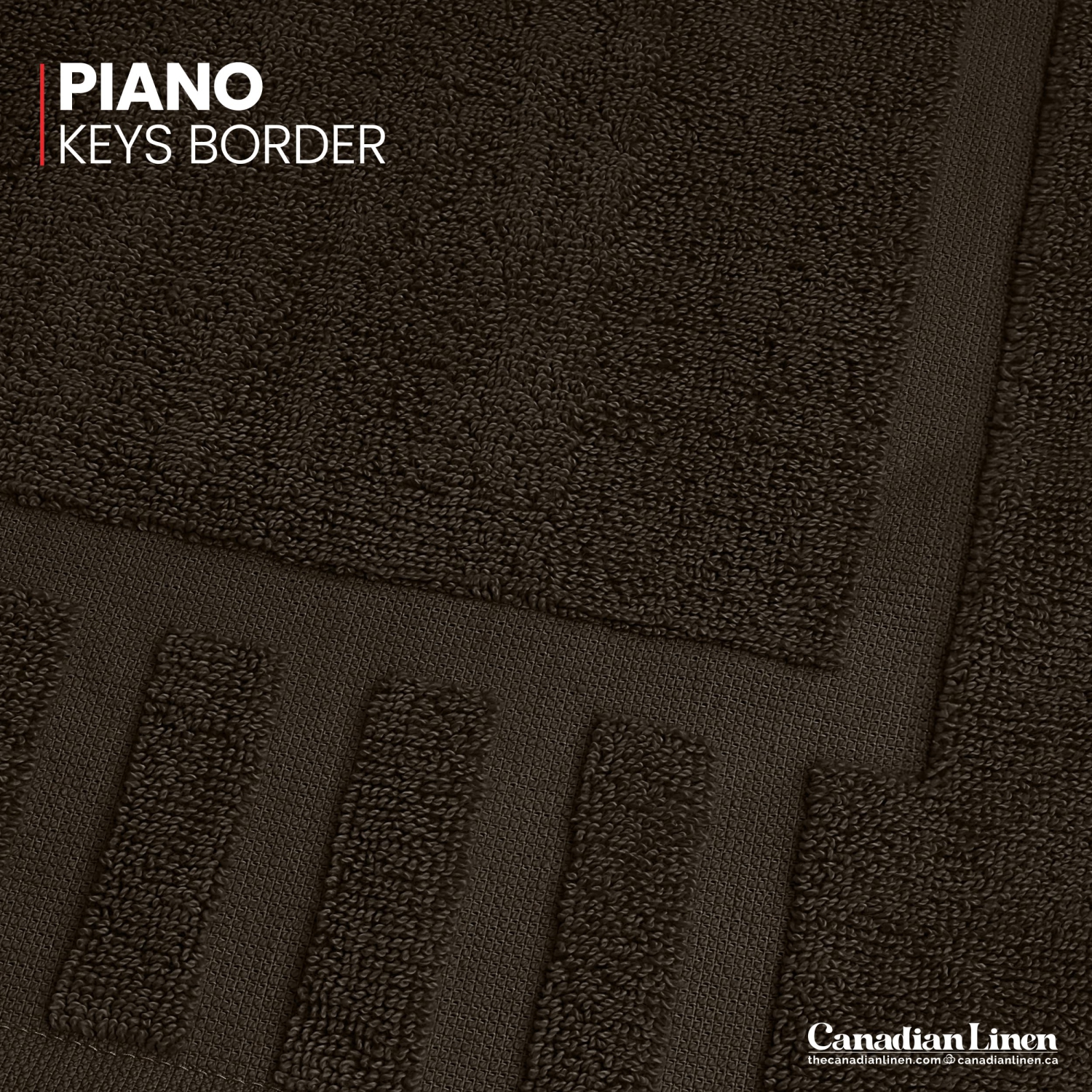 Tapis de bain Canadian Linen Imperial, paq. 2, 20 x 30&nbsp;po, doux, absorbant, léger, séchage rapide, lavable, motif de touches de piano, brun