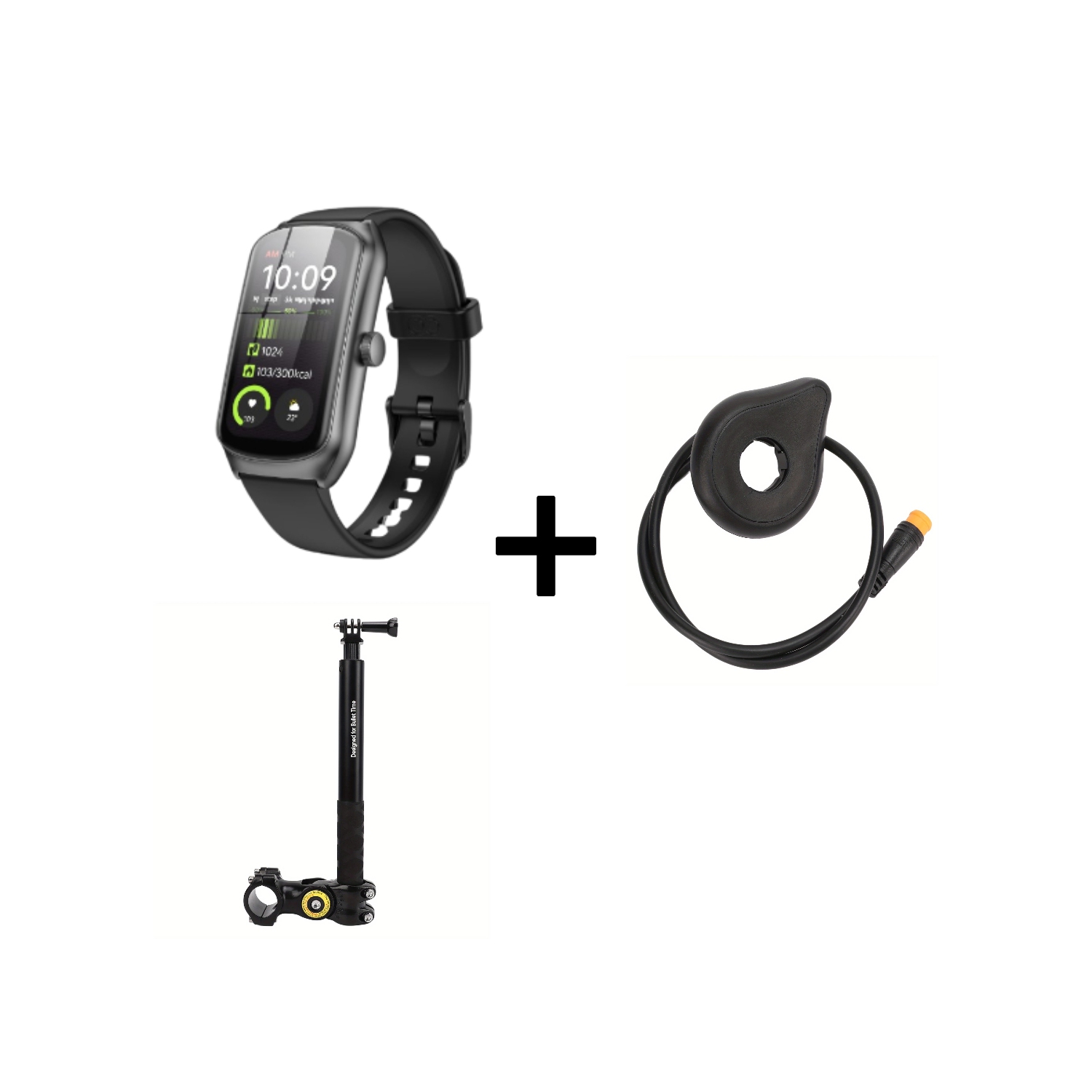 1.58" Smartwatch with Wireless Calling, Fitness Tracker, Bike Handlebar Mount & Electric Bike Pedal Sensor