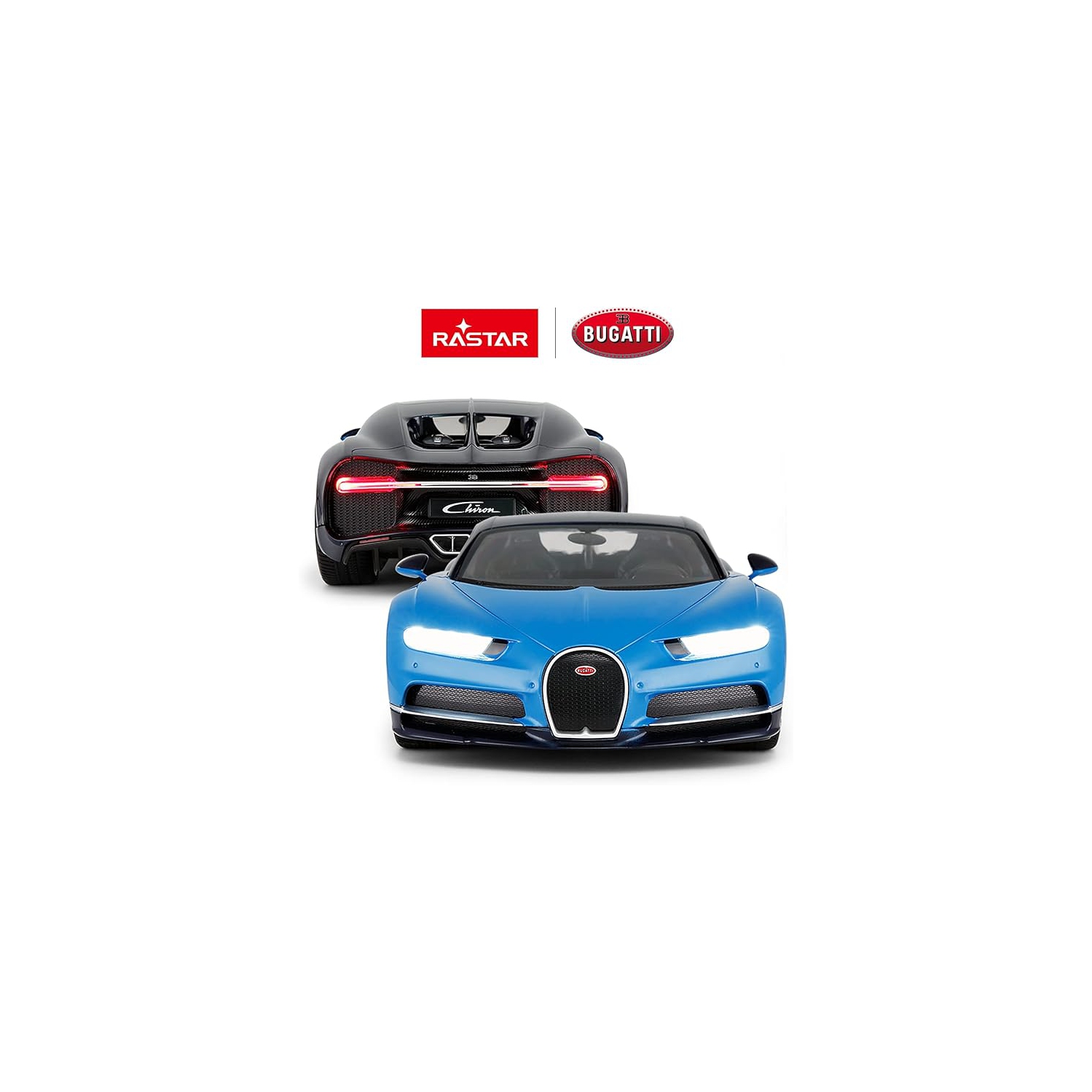 Rastar 1:14 Scale RC Car - Bugatti Chiron Blue, Remote Control Toy Car, Car Collection for Kids and Adults