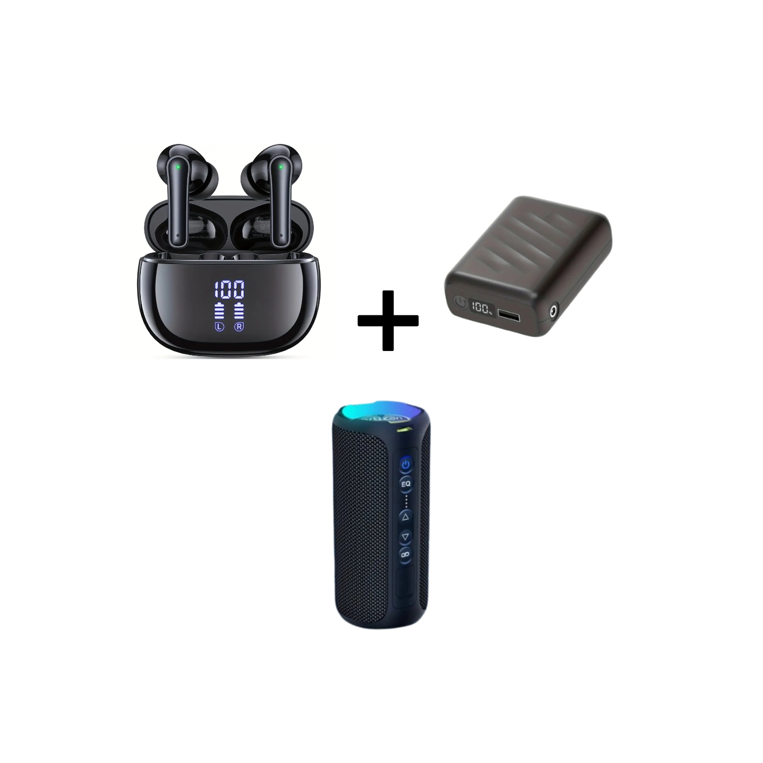 Wireless Earbuds V5.3, 20000mAh Battery Pack for Heated Vest, & 40W Waterproof Stereo Speaker – Ideal for Sports & Outdoors