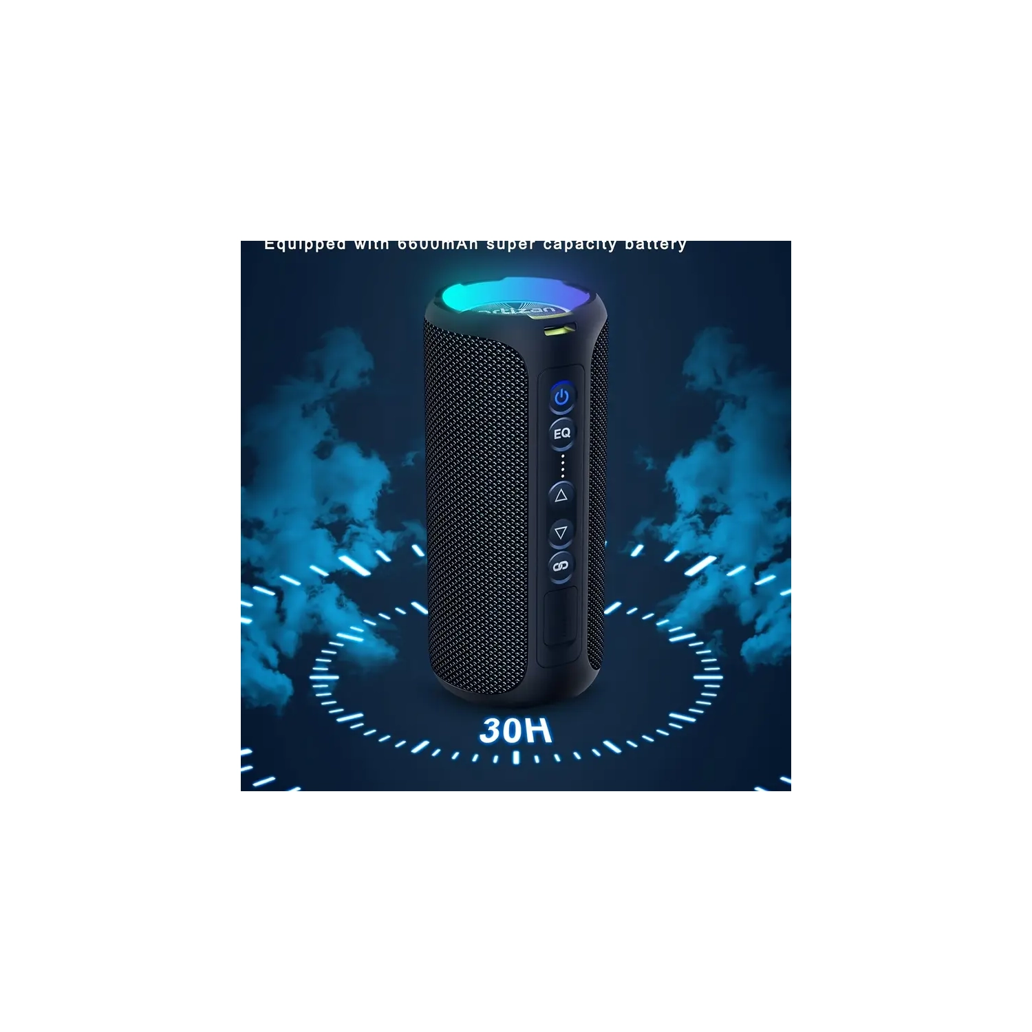 Wireless Earbuds V5.3, 20000mAh Battery Pack for Heated Vest, & 40W Waterproof Stereo Speaker – Ideal for Sports & Outdoors