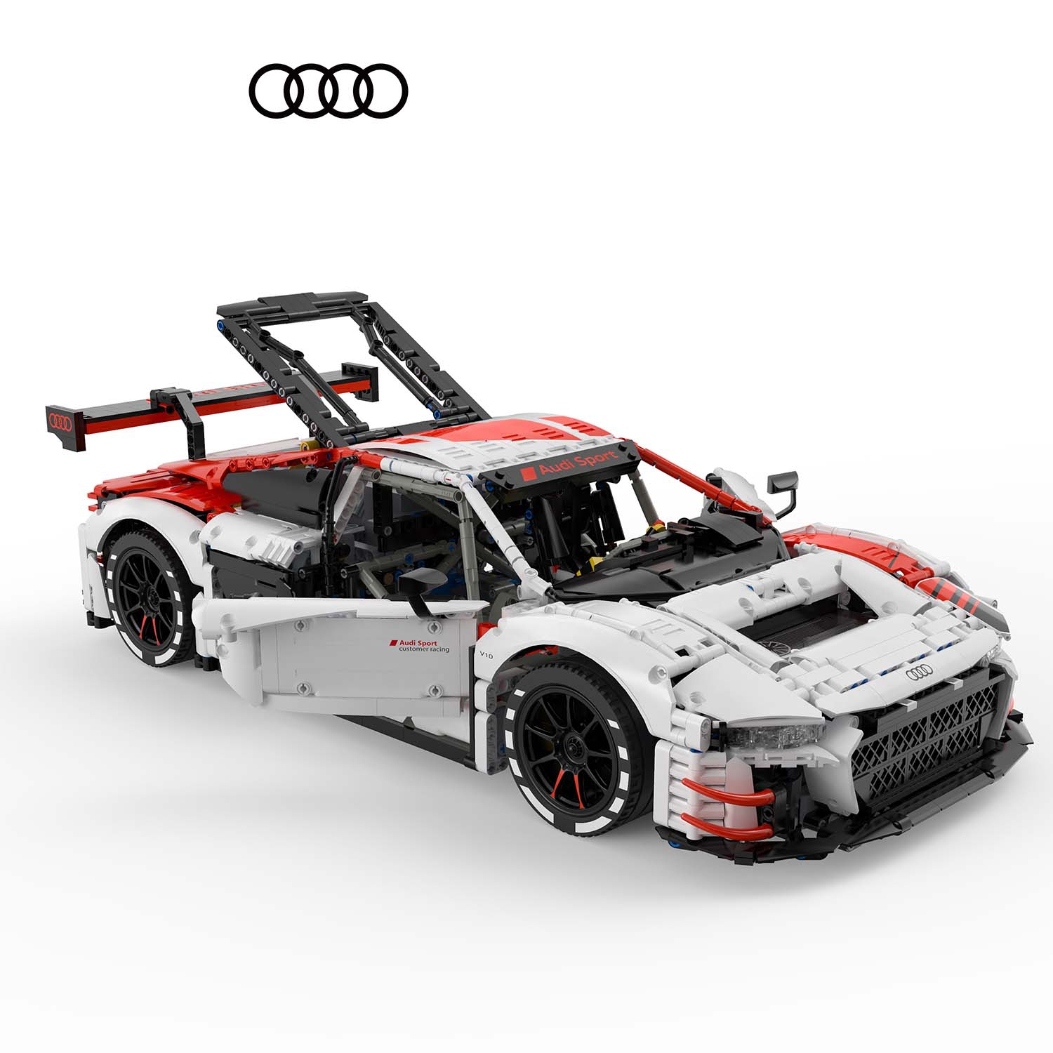 Rastar 1:8 Scale Audi R8 LMS GT3 Remote Control Model Building Car Set - 3314 Piece, Collectible Sports Car