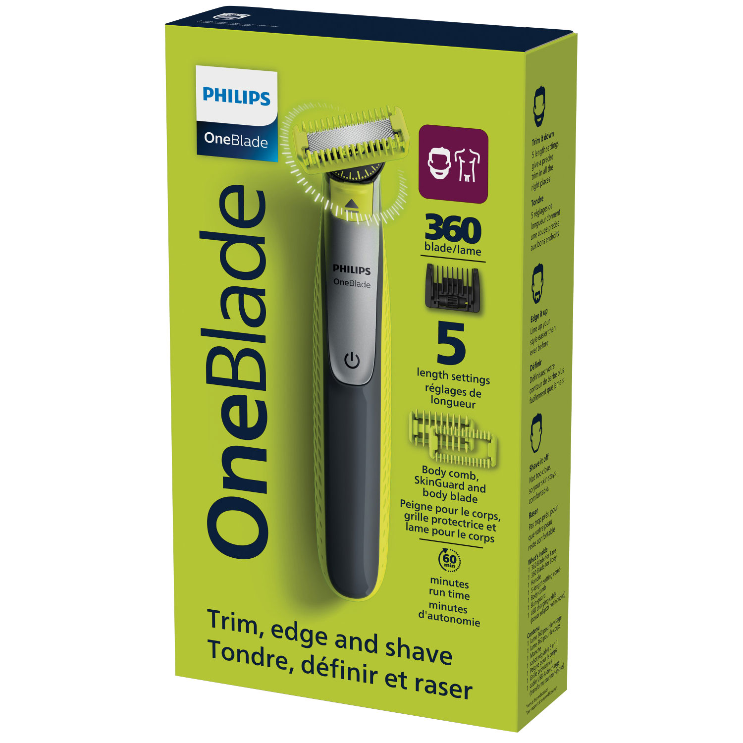 Tondeuse OneBlade 360 Visage + Corps de Philips