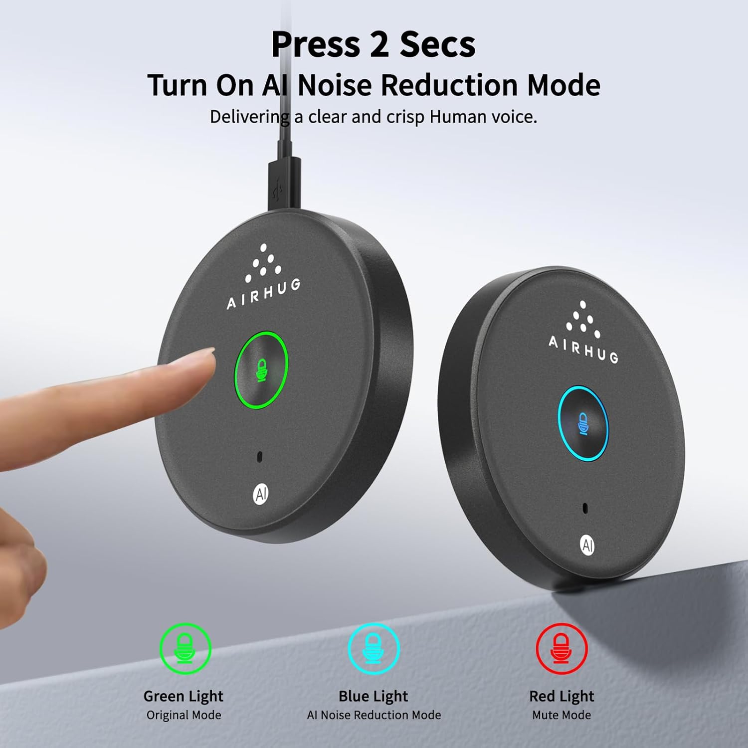 USB Microphone,Desktop Computer Mic, Mute Button with LED Indicator,AI Noise Reduction,Plug & Play Omnidirectional Condenser PC Laptop Mics,for