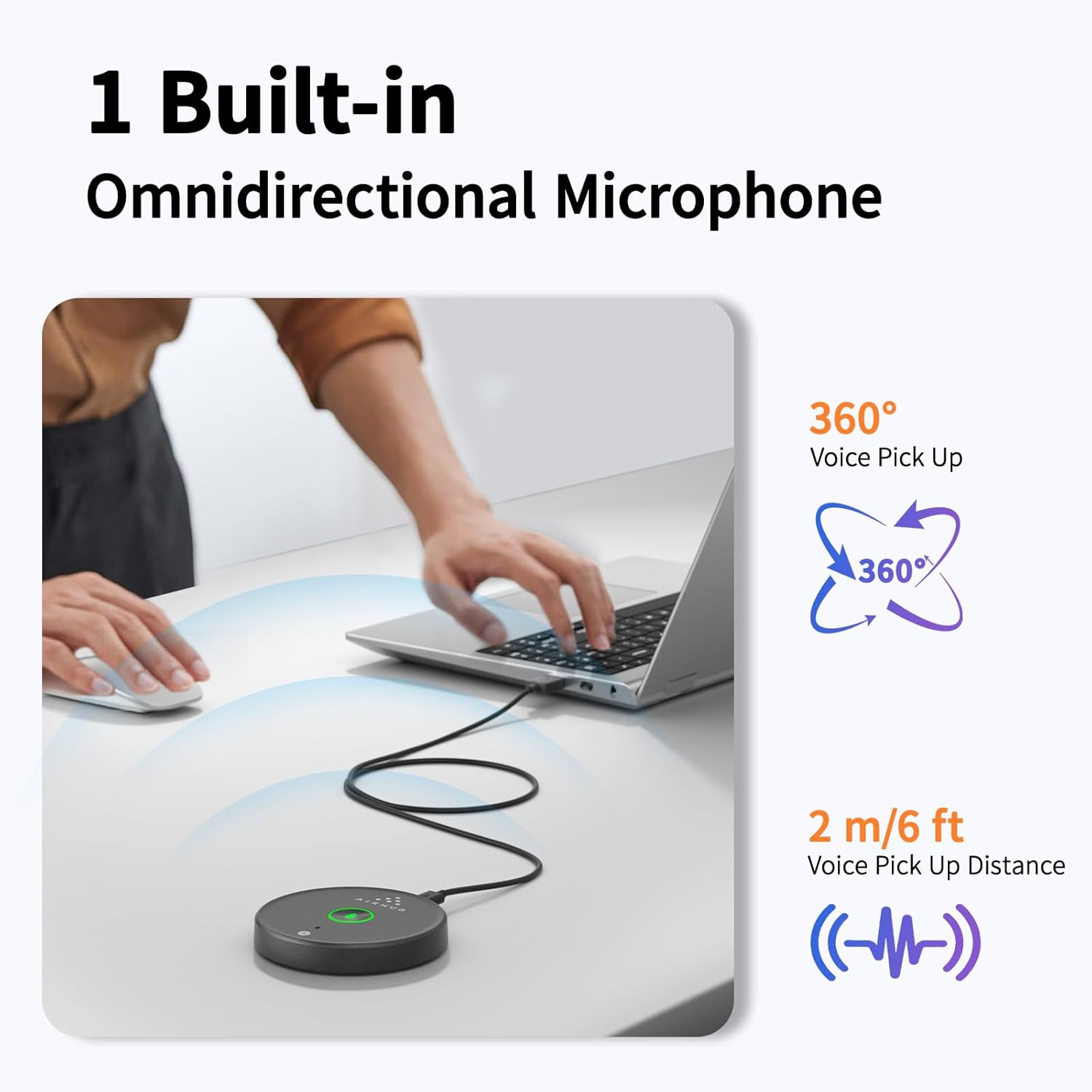 USB Microphone,Desktop Computer Mic, Mute Button with LED Indicator,AI Noise Reduction,Plug & Play Omnidirectional Condenser PC Laptop Mics,for