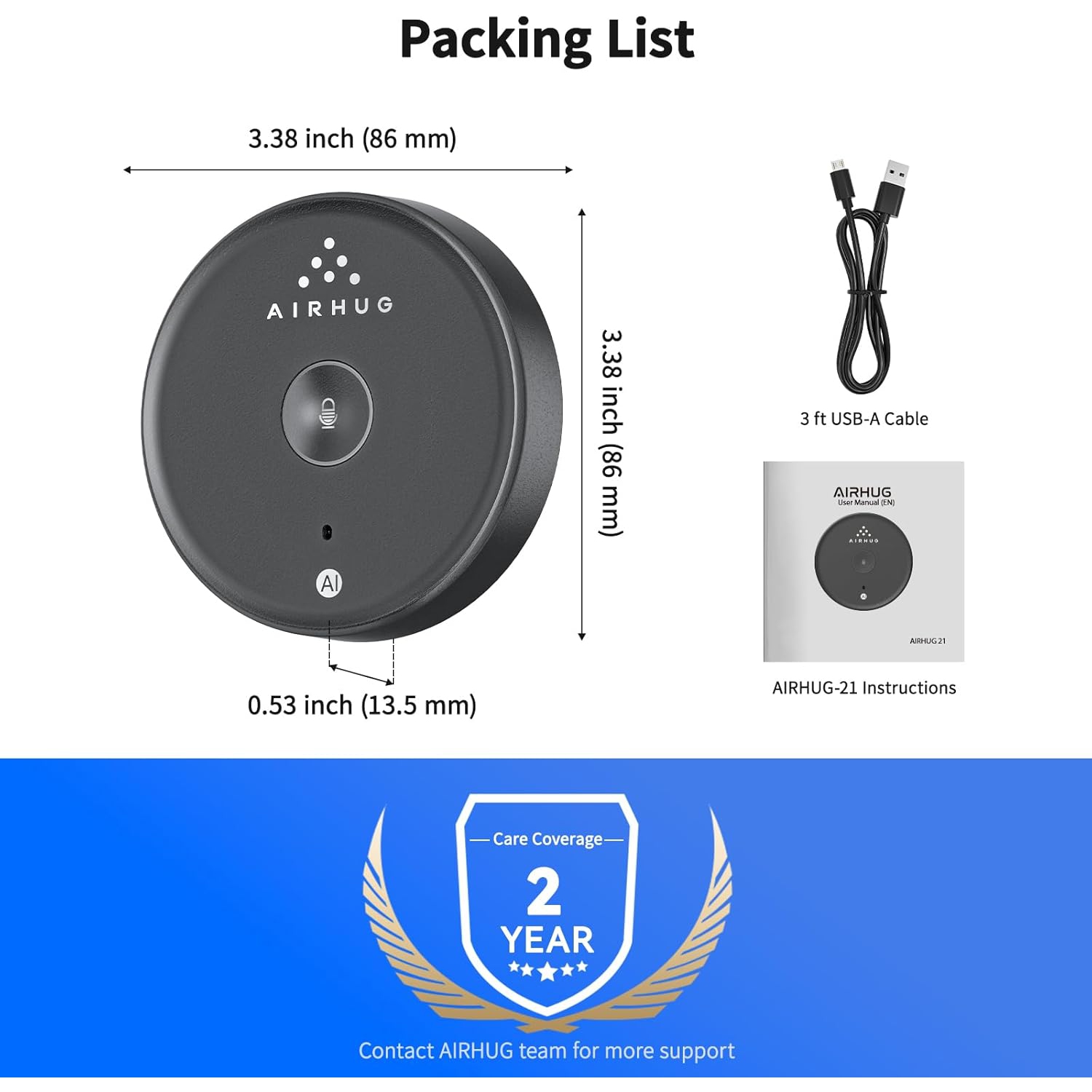 USB Microphone,Desktop Computer Mic, Mute Button with LED Indicator,AI Noise Reduction,Plug & Play Omnidirectional Condenser PC Laptop Mics,for