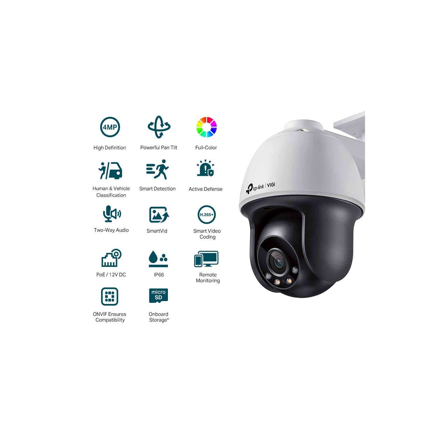 Caméra PoE couleur panoramique et inclinable VIGI C540 de TP-Link 4&nbsp;Mpx