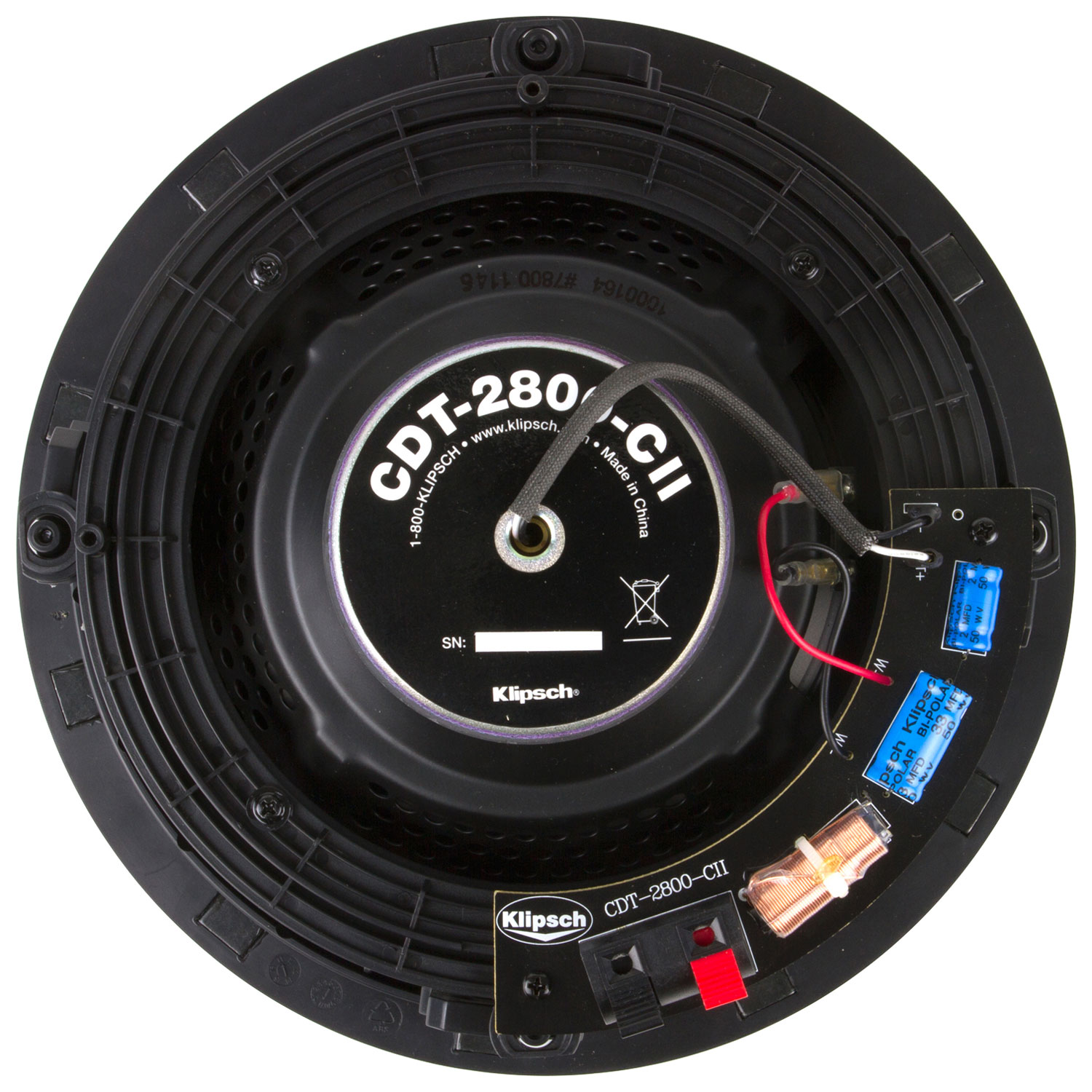 Klipsch CDT2800CII 200-Watt In-Ceiling 8" Speaker - Single - White