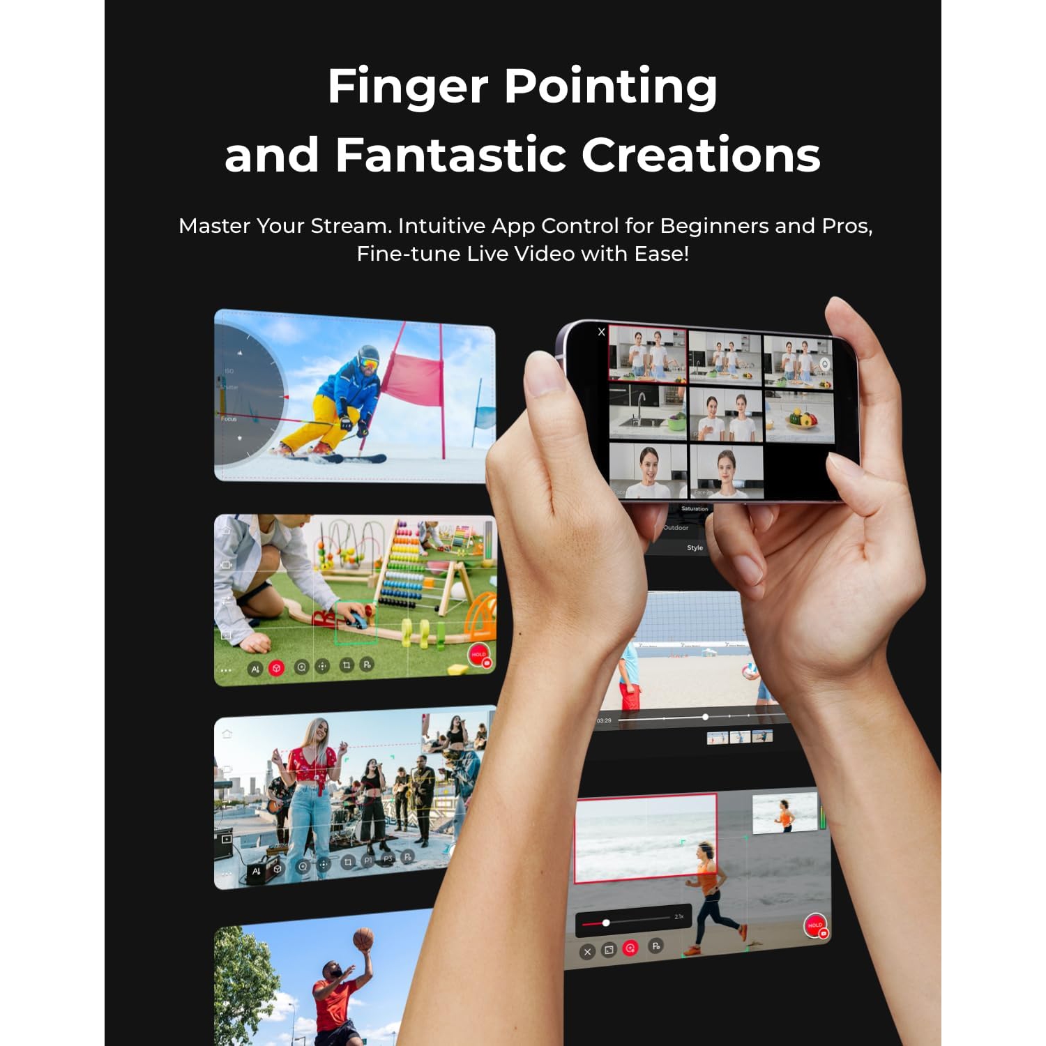 OBSBOT Tail Air 4K AI Streaming Camera with PTZ, NDI Support, Gesture Control, and Multi-Device Connectivity