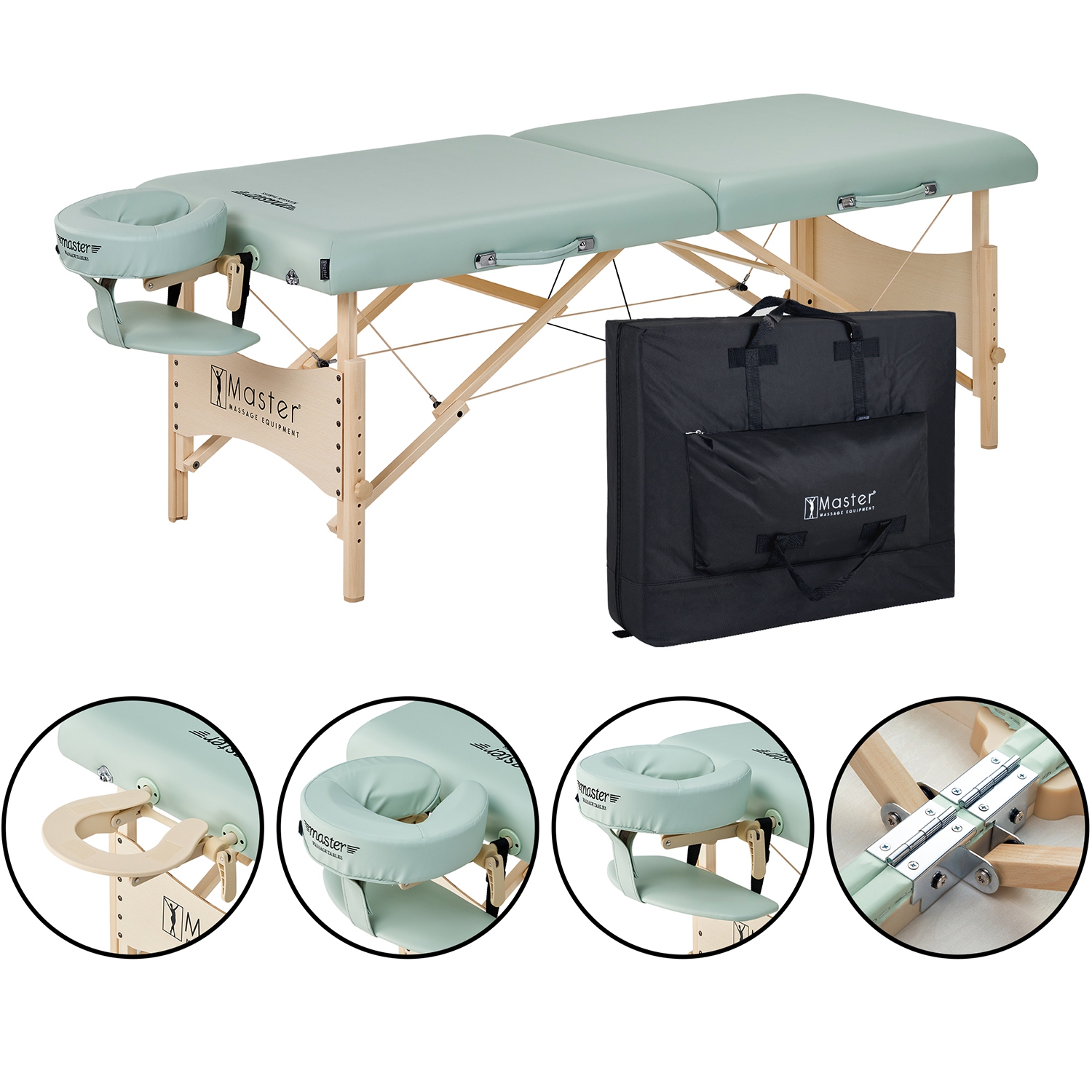 Master Massage 28" Paradise Pro Portable Massage Table Package, Lily Green