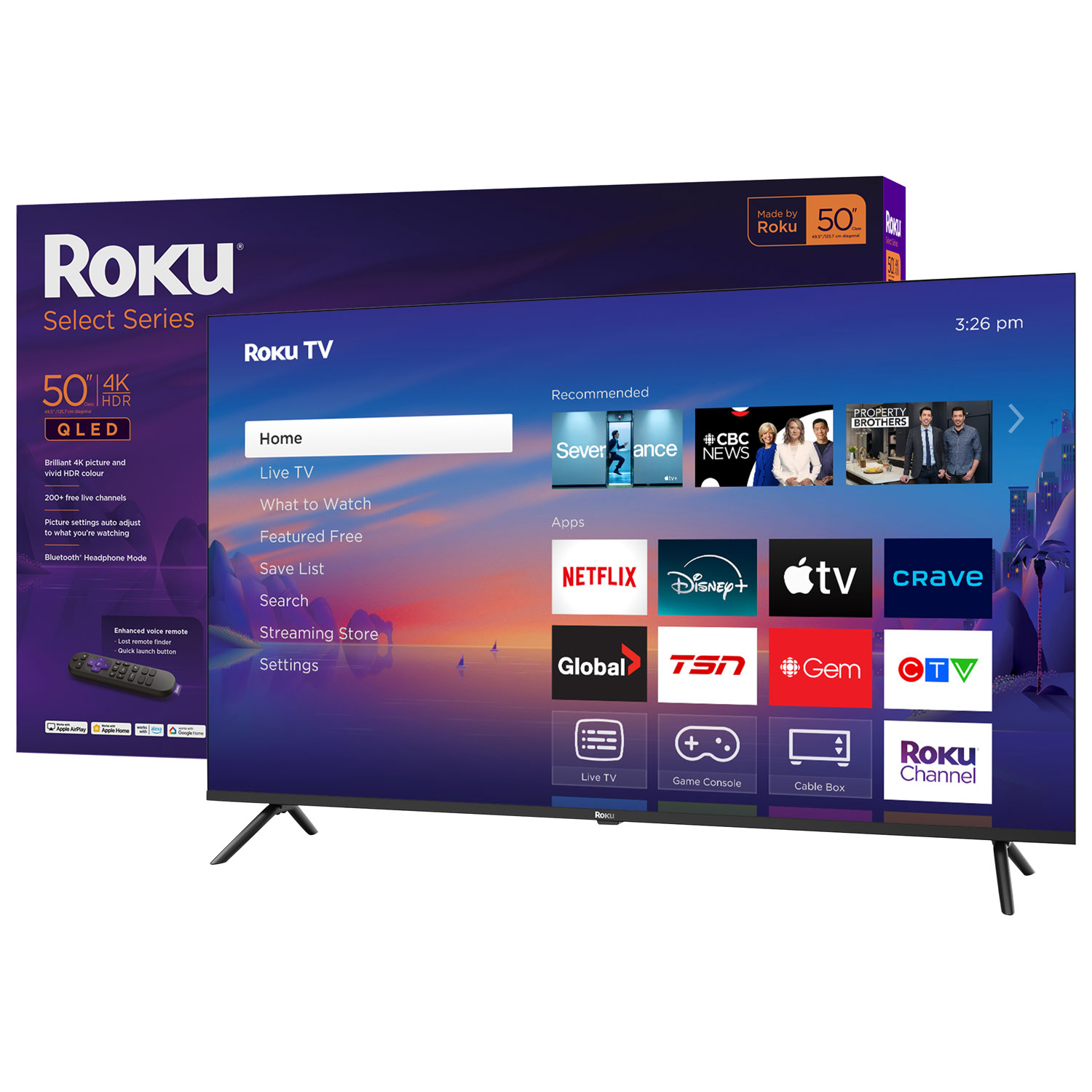 Roku Select Series 50" 4K UHD HDR QLED Roku Smart TV (50R5C5CA) - 2025
