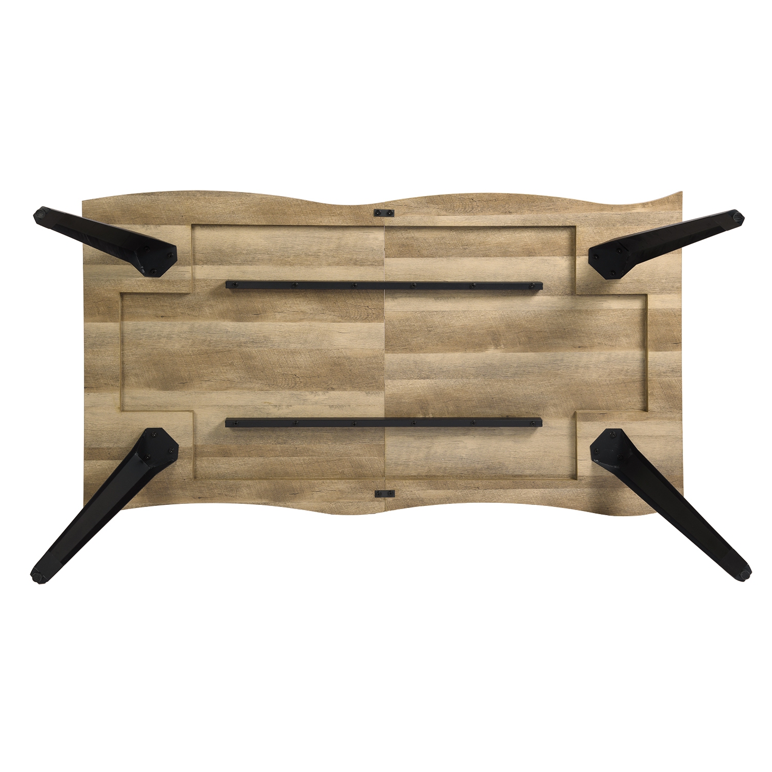 Homy Casa 63 Inch Dining Table Metal Legs for 6 Seater Kitchen Dining Room, Walnut